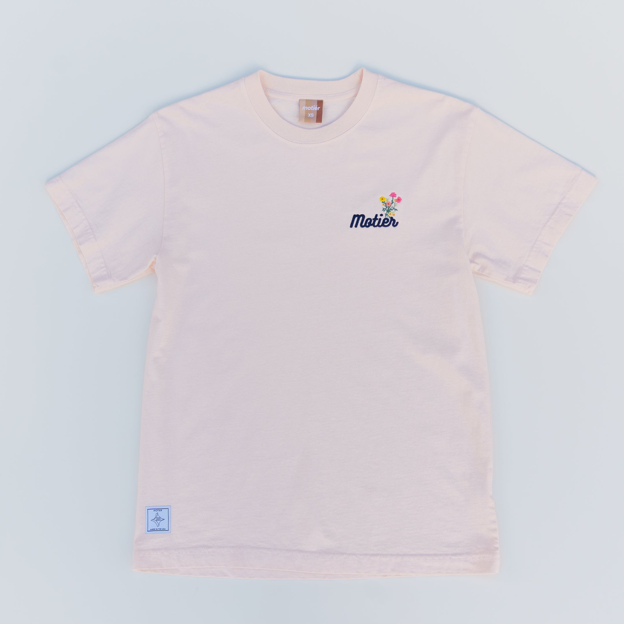 The Floral Embroidery Luxe Premium Tee (Vanilla Cream)