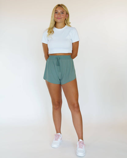 Flowy Active Shorts (Sage)