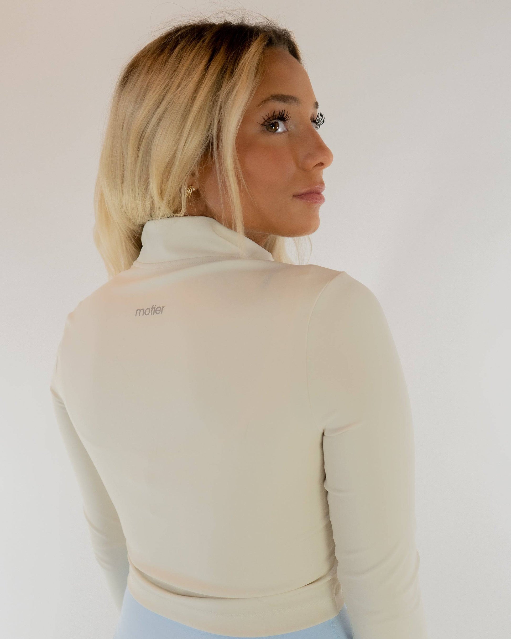 Nyx Active Cropped Full Zip (Ivory) - Motier Lafayette 