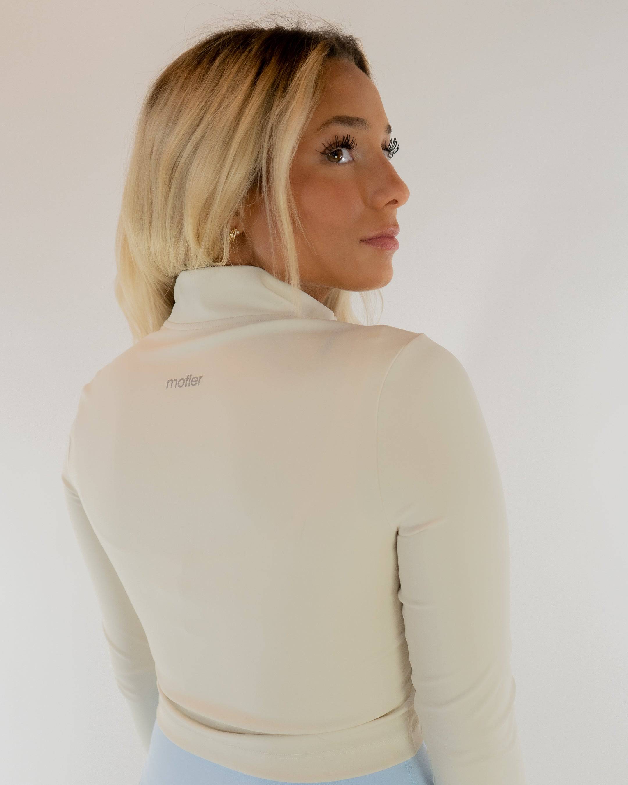 Nyx Active Cropped Full Zip (Ivory) - Motier Lafayette 