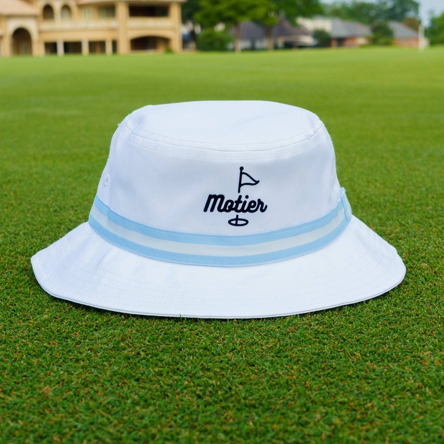 The Pin Bucket Hat (White/Baby Blue) - Motier Lafayette 