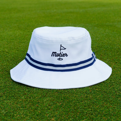 The Tour Bucket Hat (White/Navy)