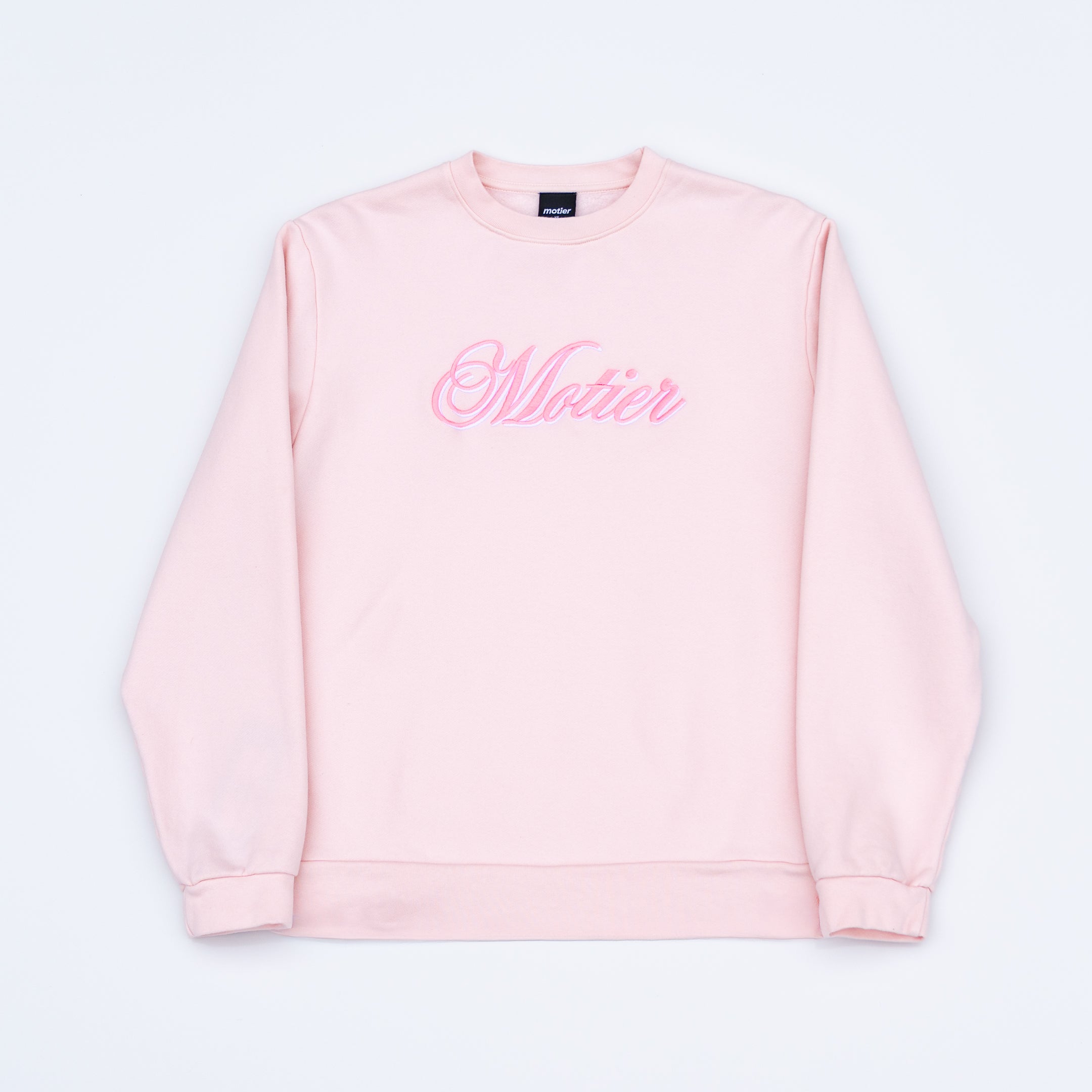 The Grand Script Embroidery Luxe Crewneck (Orchid Ice) - Motier Lafayette 