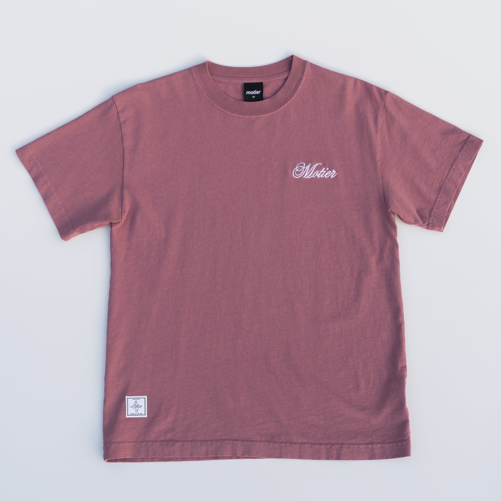 The Grand Script Embroidery Luxe Tee (Acadian) - Motier Lafayette 