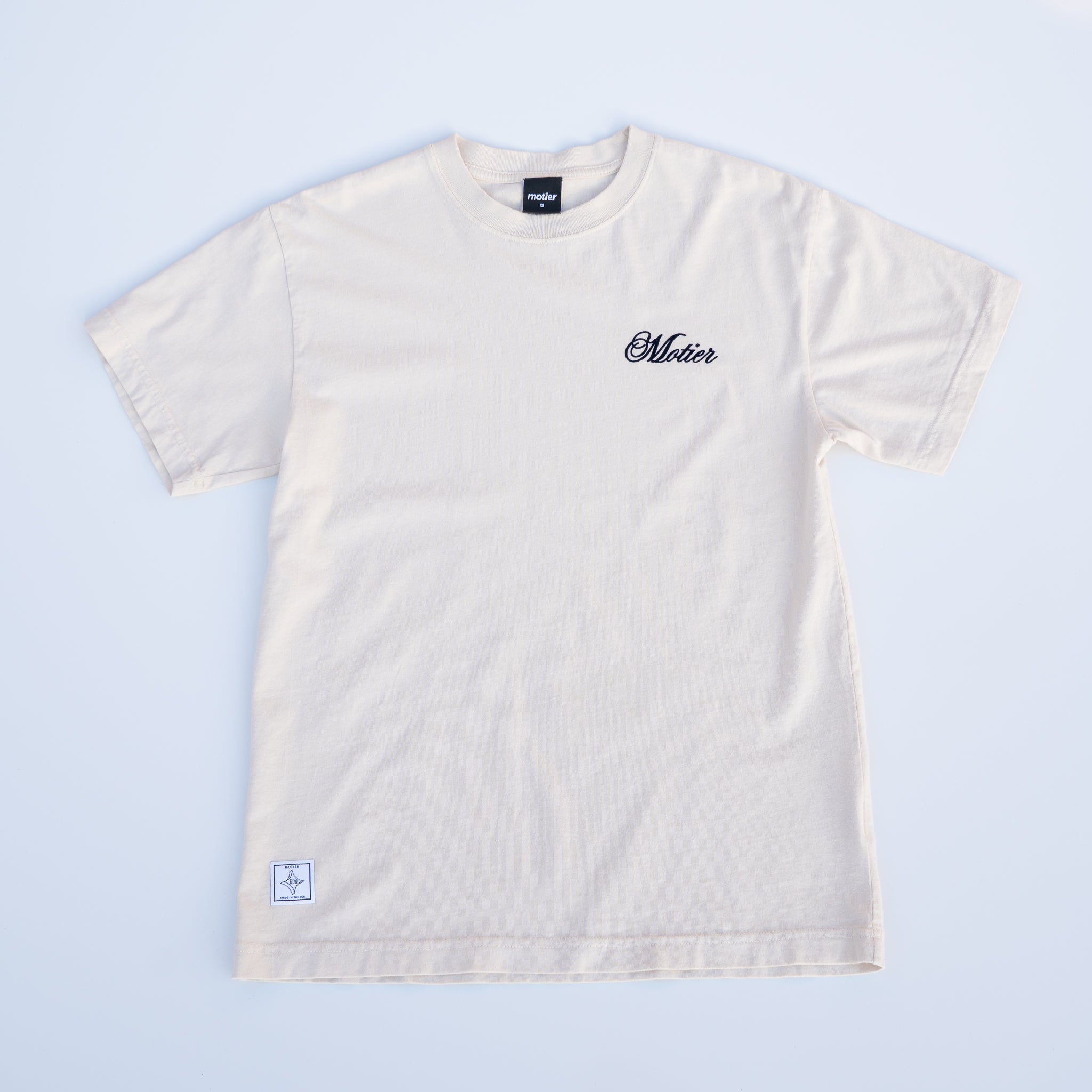 The Grand Script Luxe Tee (Moonbeam) - Motier Lafayette 