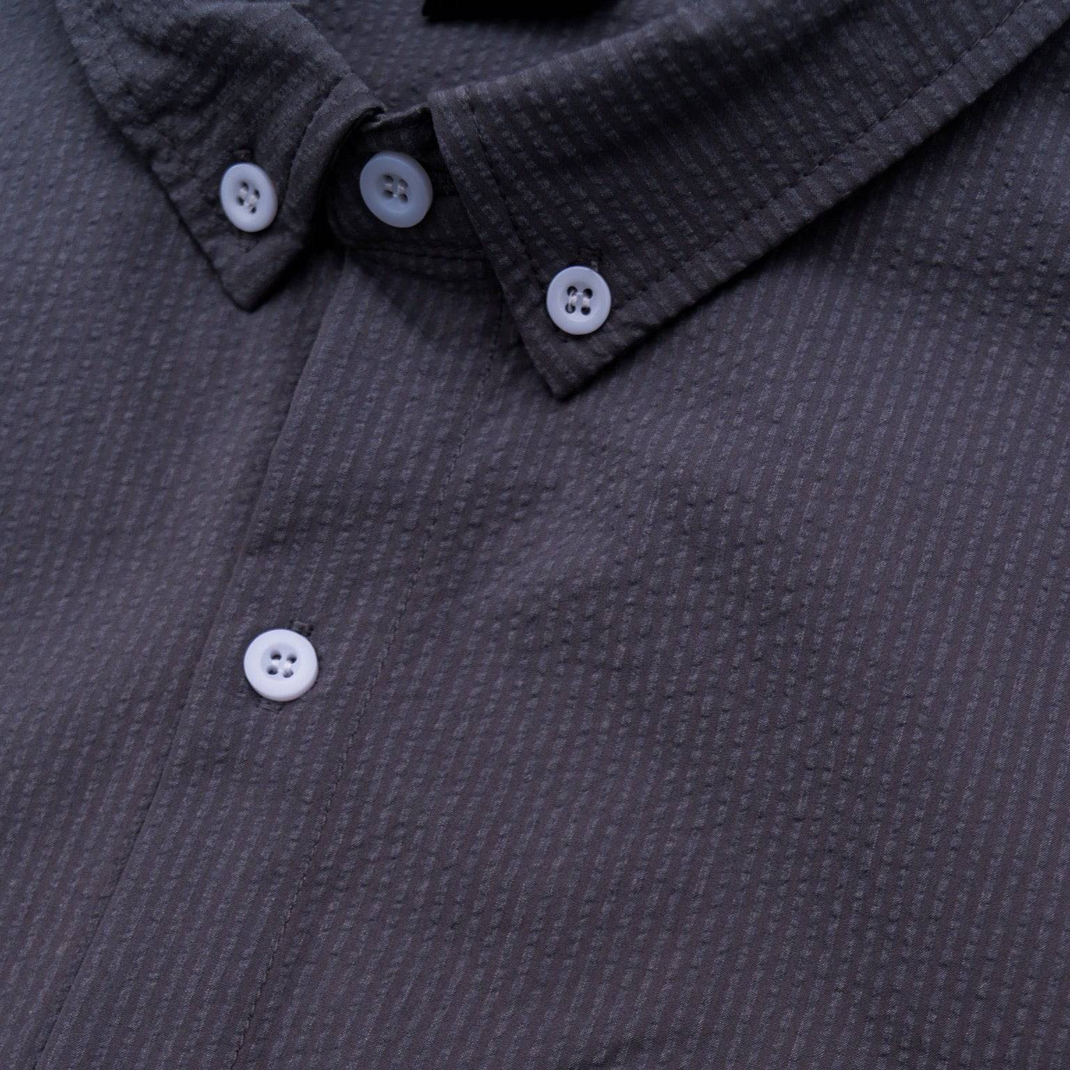 The Winston Seersucker Button Down (Graphite) - Motier Lafayette 