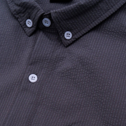 The Winston Seersucker Button Down (Graphite) - Motier Lafayette 