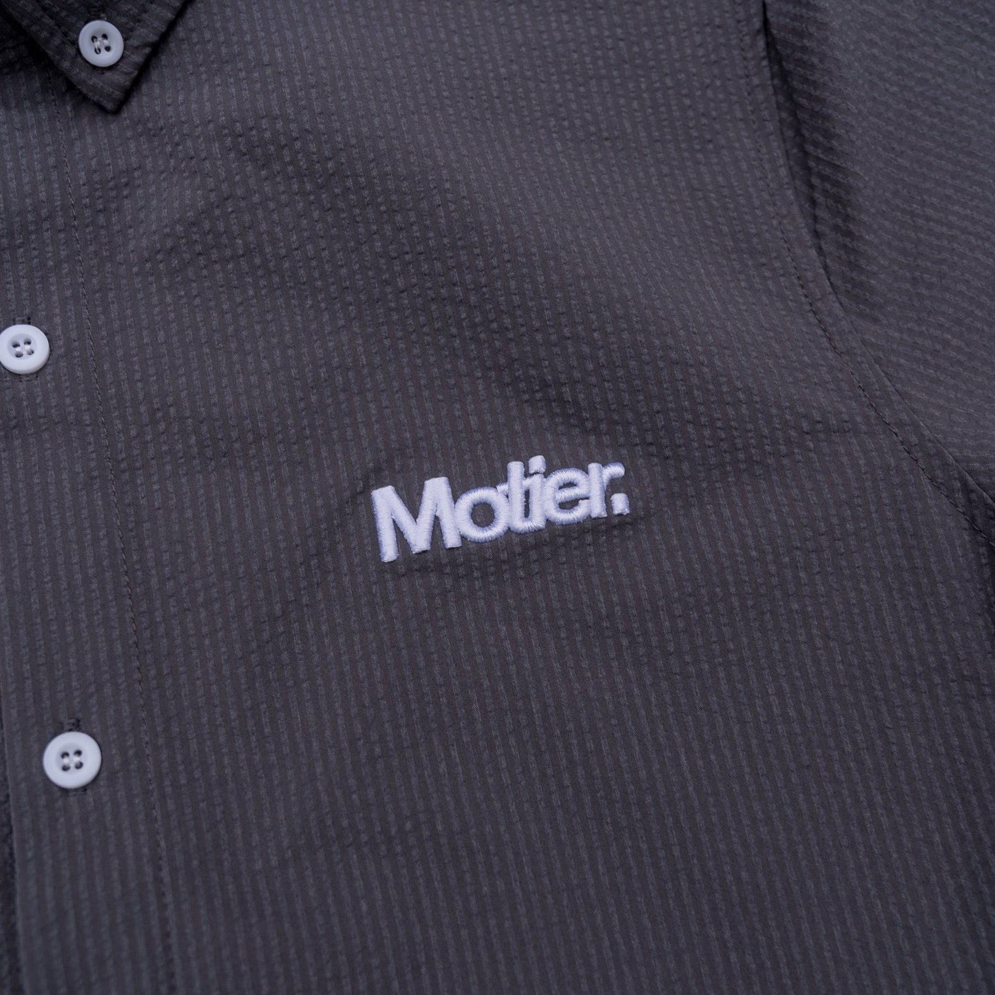 The Winston Seersucker Button Down (Graphite) - Motier Lafayette 