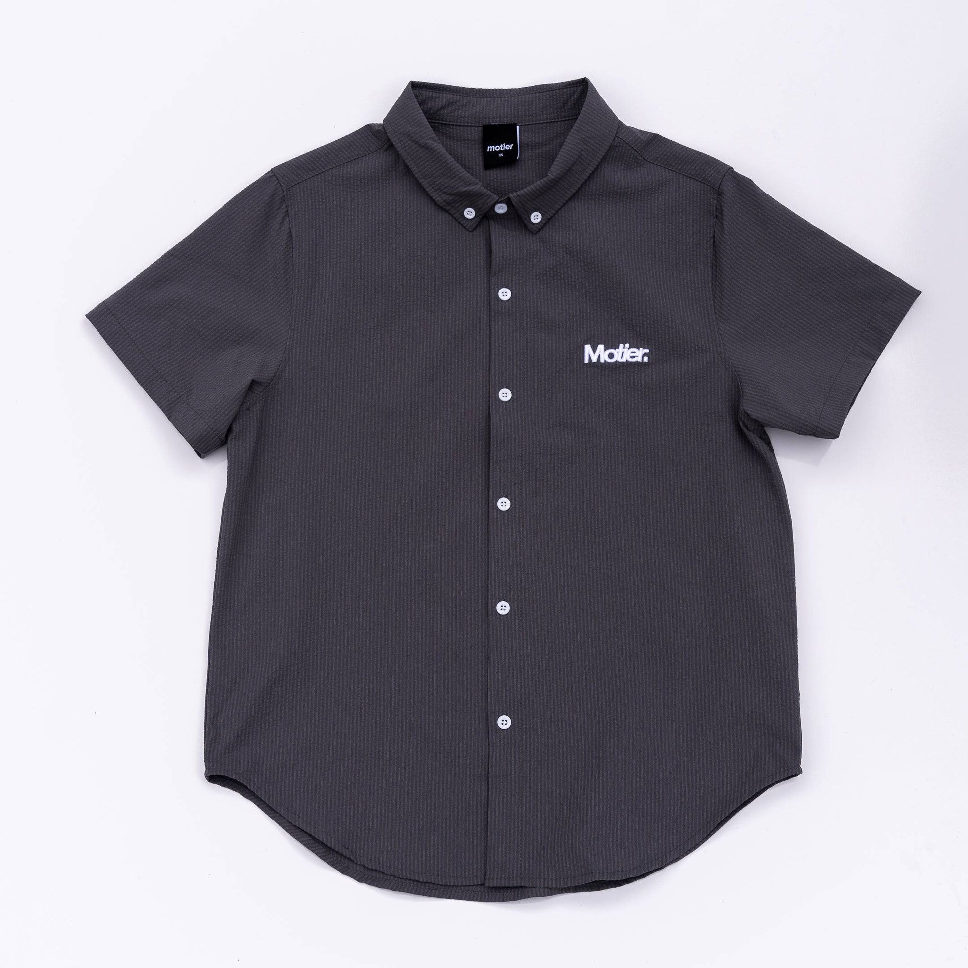 The Winston Seersucker Button Down (Graphite) - Motier Lafayette 