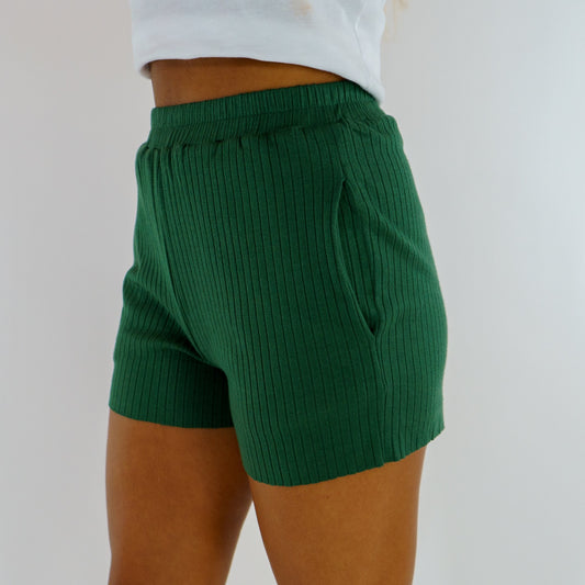 Ribbed Lounge Shorts (Masters Green)