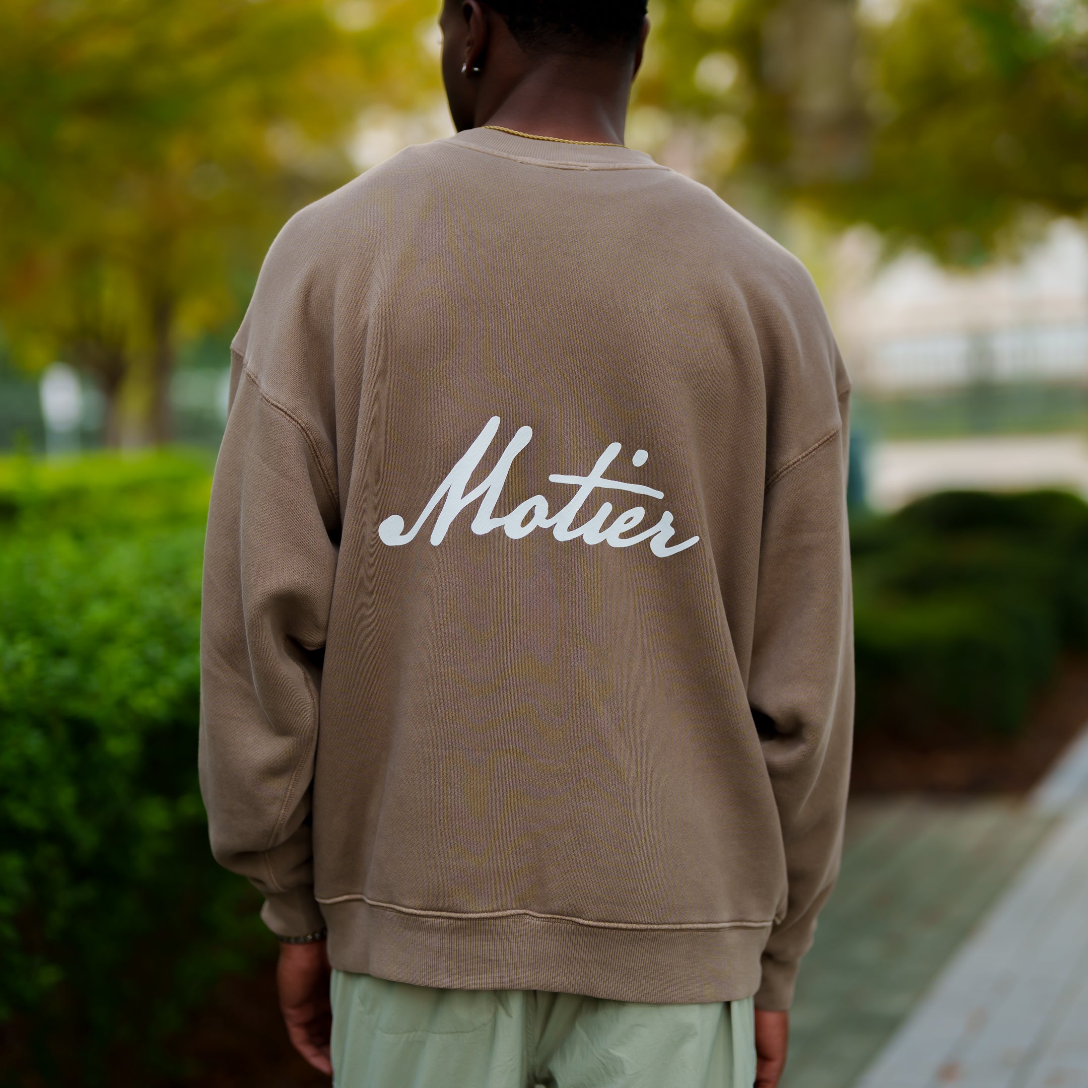 Ellington Handwritten Script Luxe Sweater (Rustic Wood)