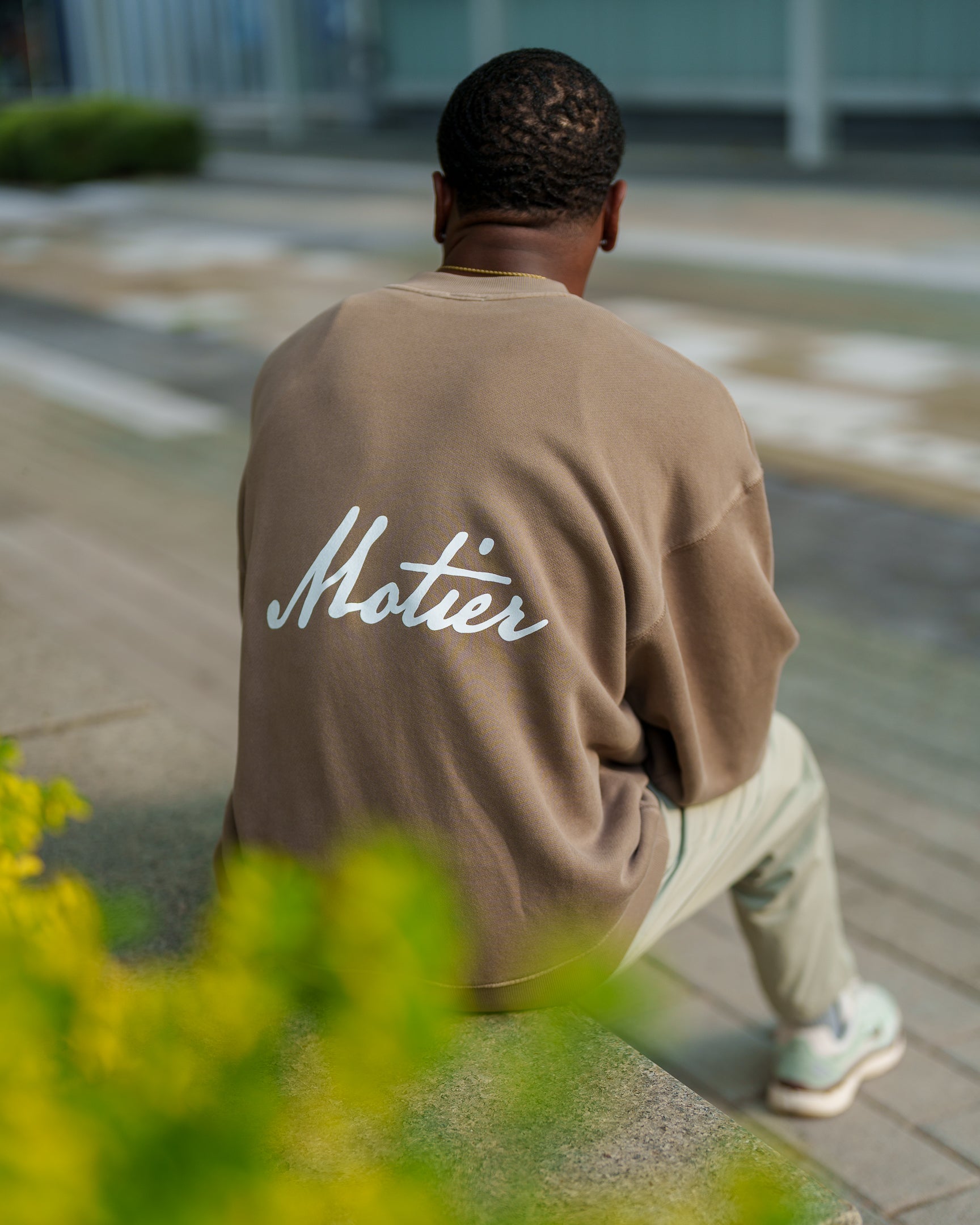 Ellington Handwritten Script Luxe Sweater (Rustic Wood)