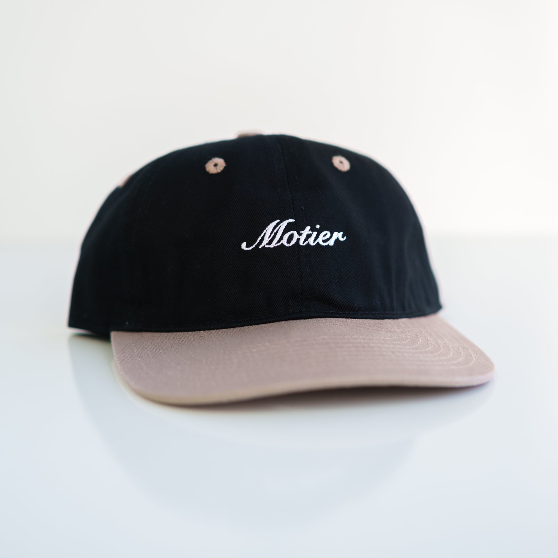 The Two Tone Script Strapback (Black/Atmosphere) - Motier Lafayette 