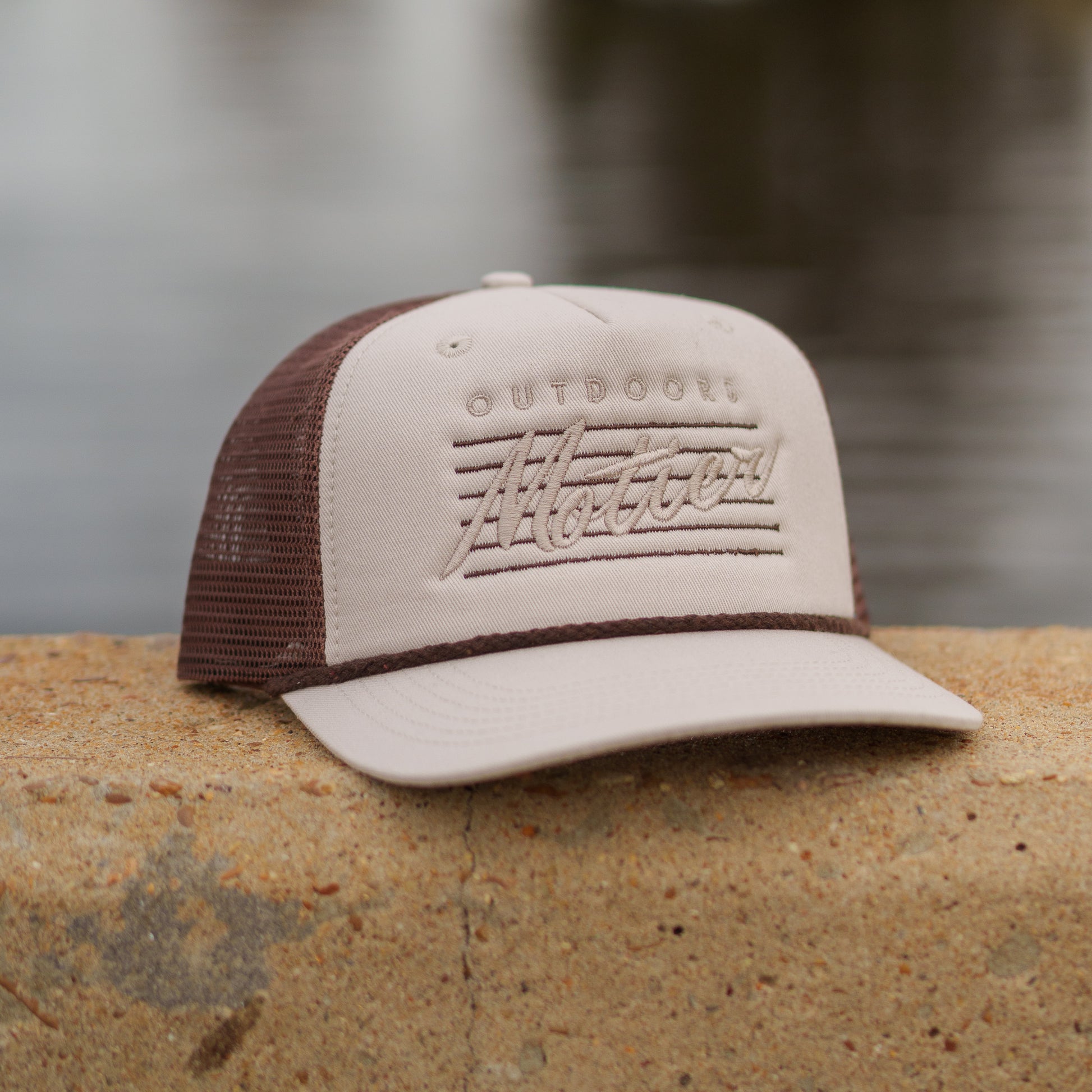 The Outdoors Retro Meshback (Sand/Brown) - Motier Lafayette 