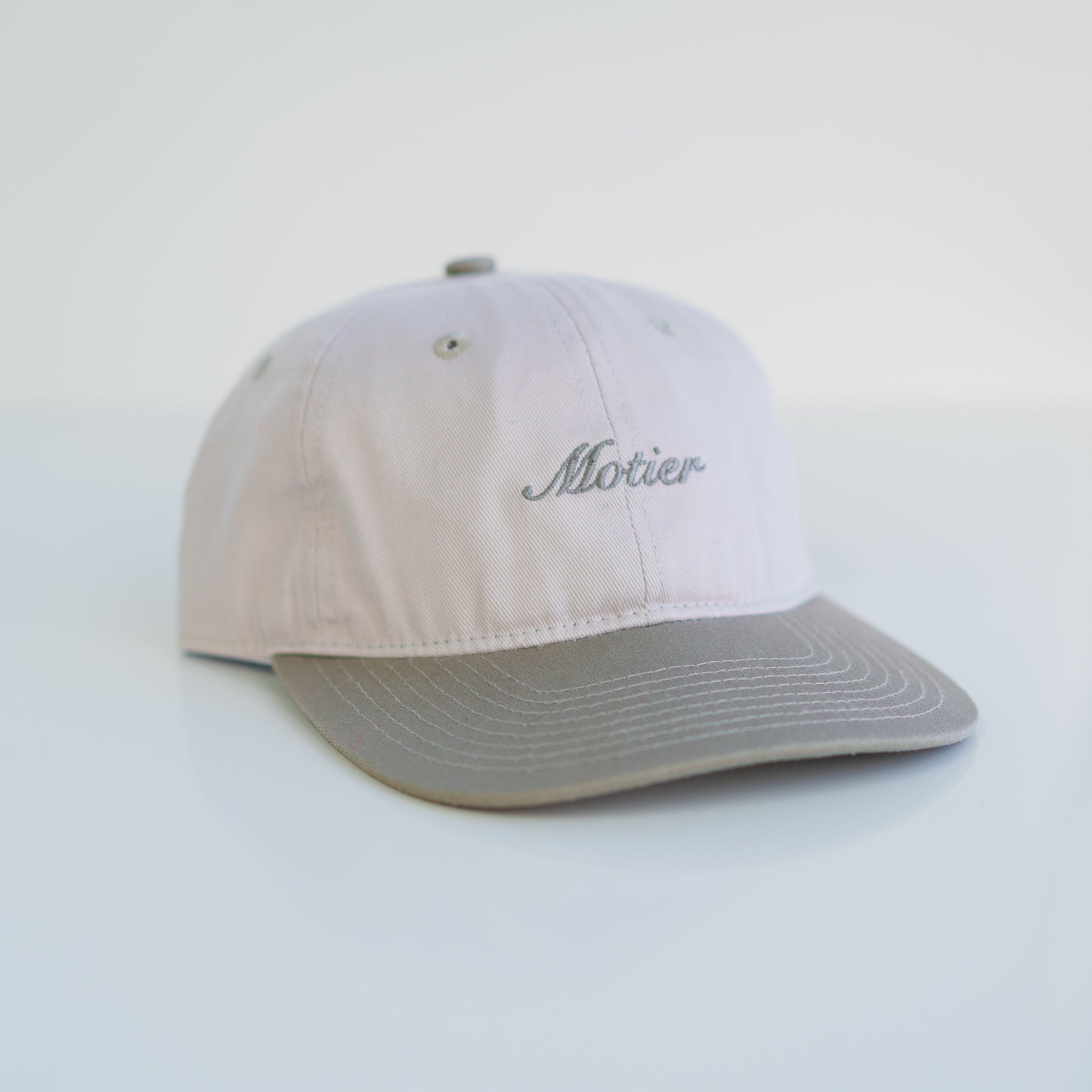 The Two Tone Script Strapback (Grey/Wolf) - Motier Lafayette 