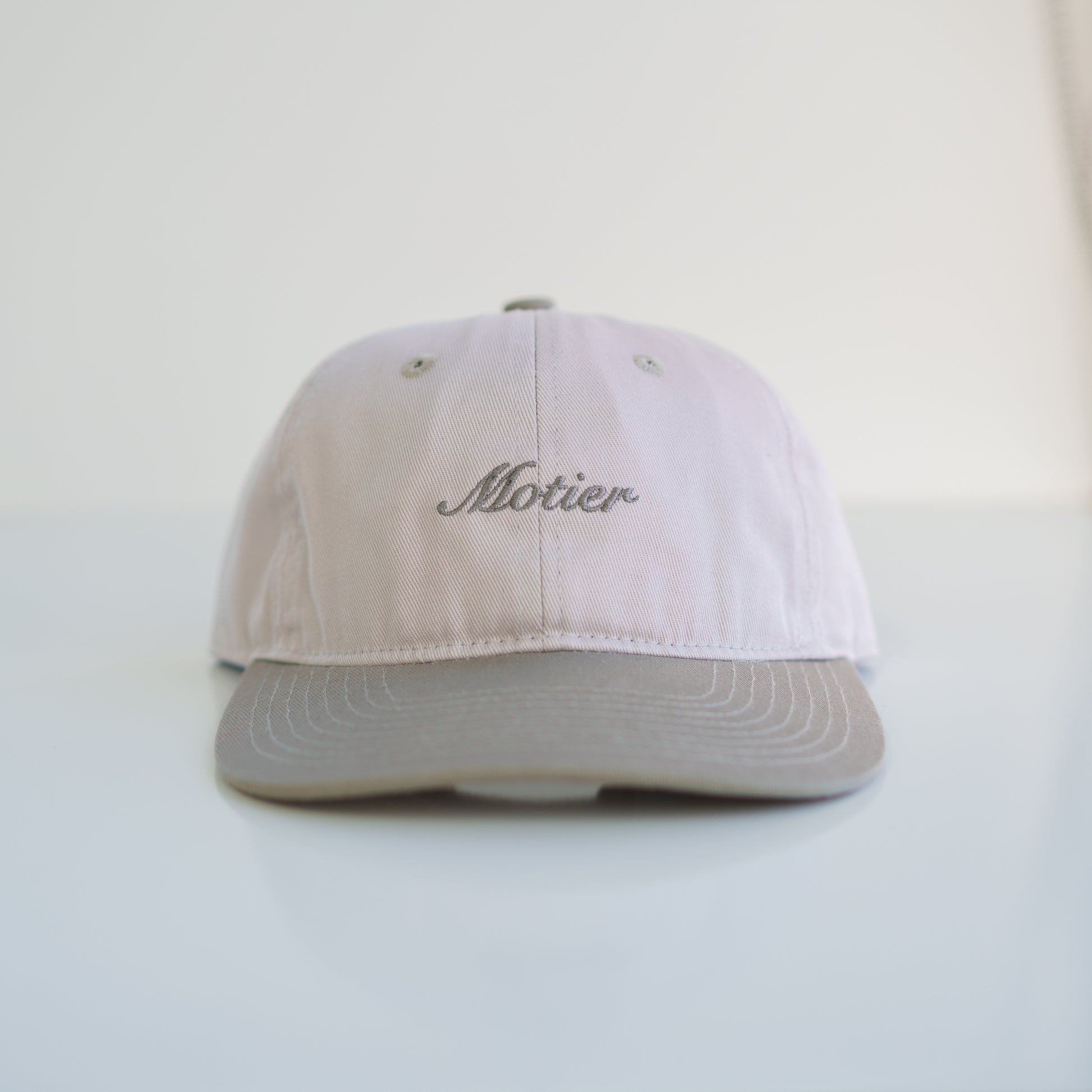 The Two Tone Script Strapback (Grey/Wolf) - Motier Lafayette 