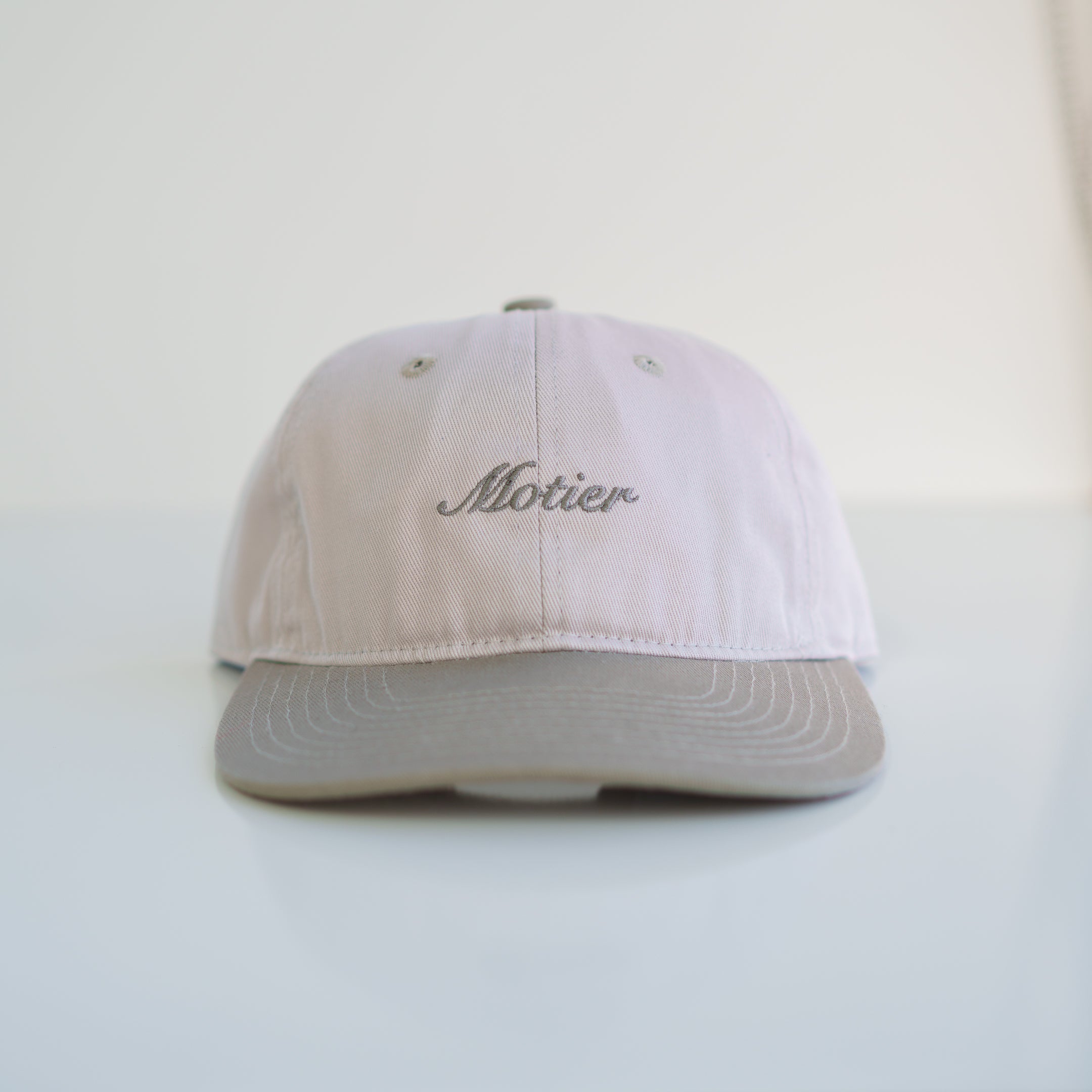 The Two Tone Script Strapback (Grey/Wolf) - Motier Lafayette 