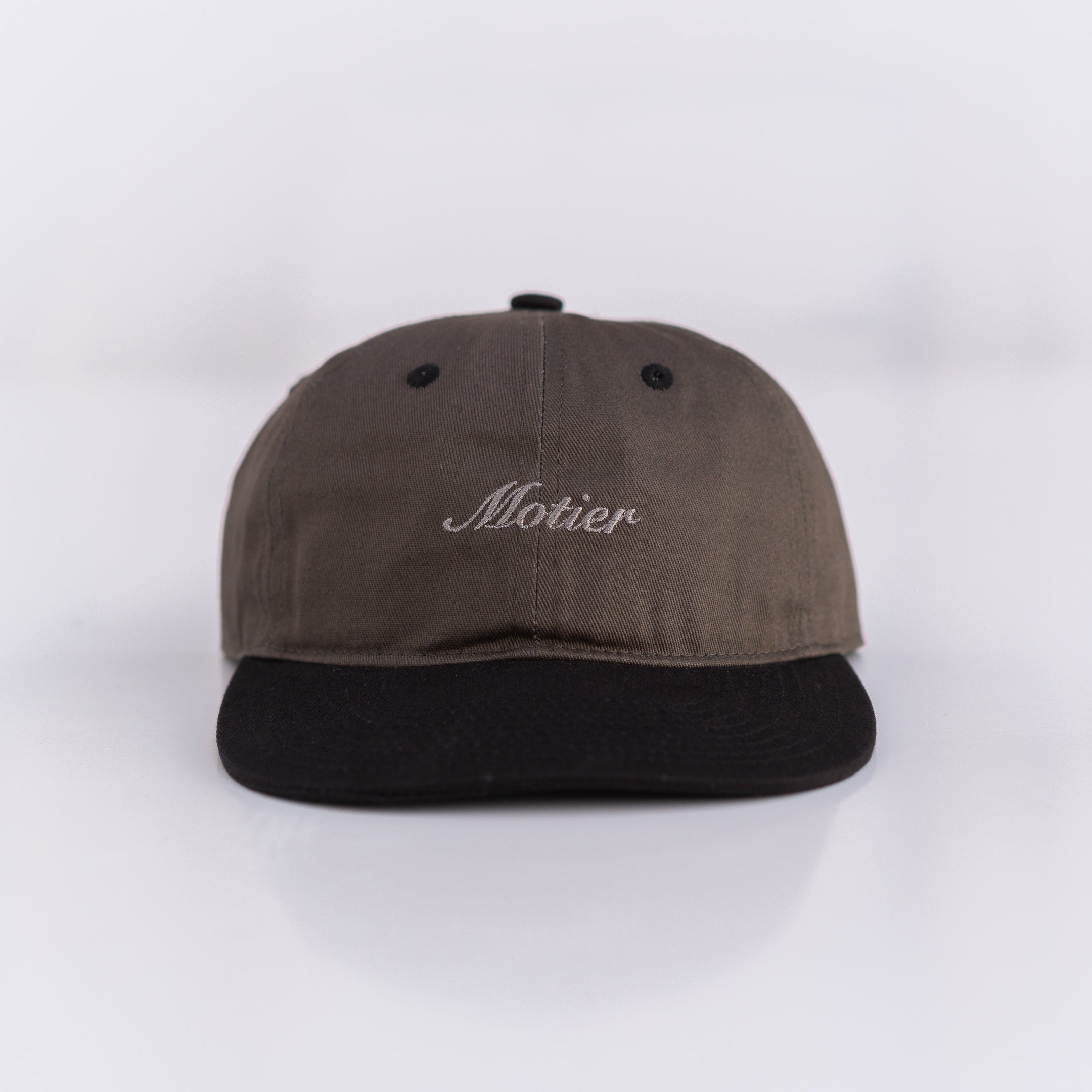 The Two Tone Script Strapback (Olive/Black) - Motier Lafayette 