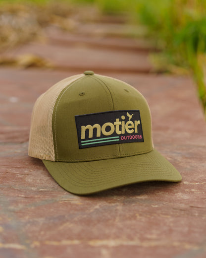 The Outdoors Meshback Patch Hat (Moss/Tan)