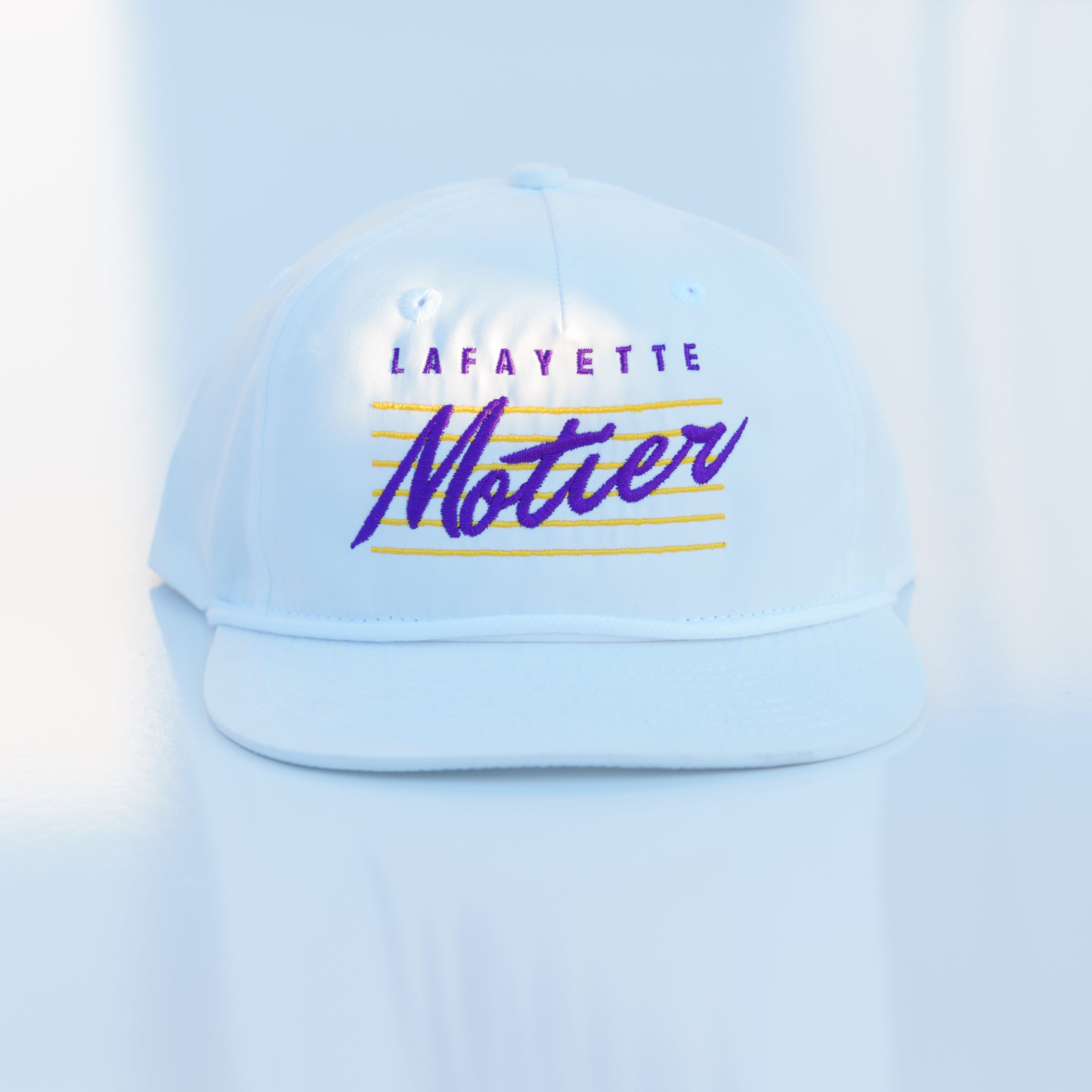 Retro Lafayette Roped Snapback (White/Purple) - Motier Lafayette 