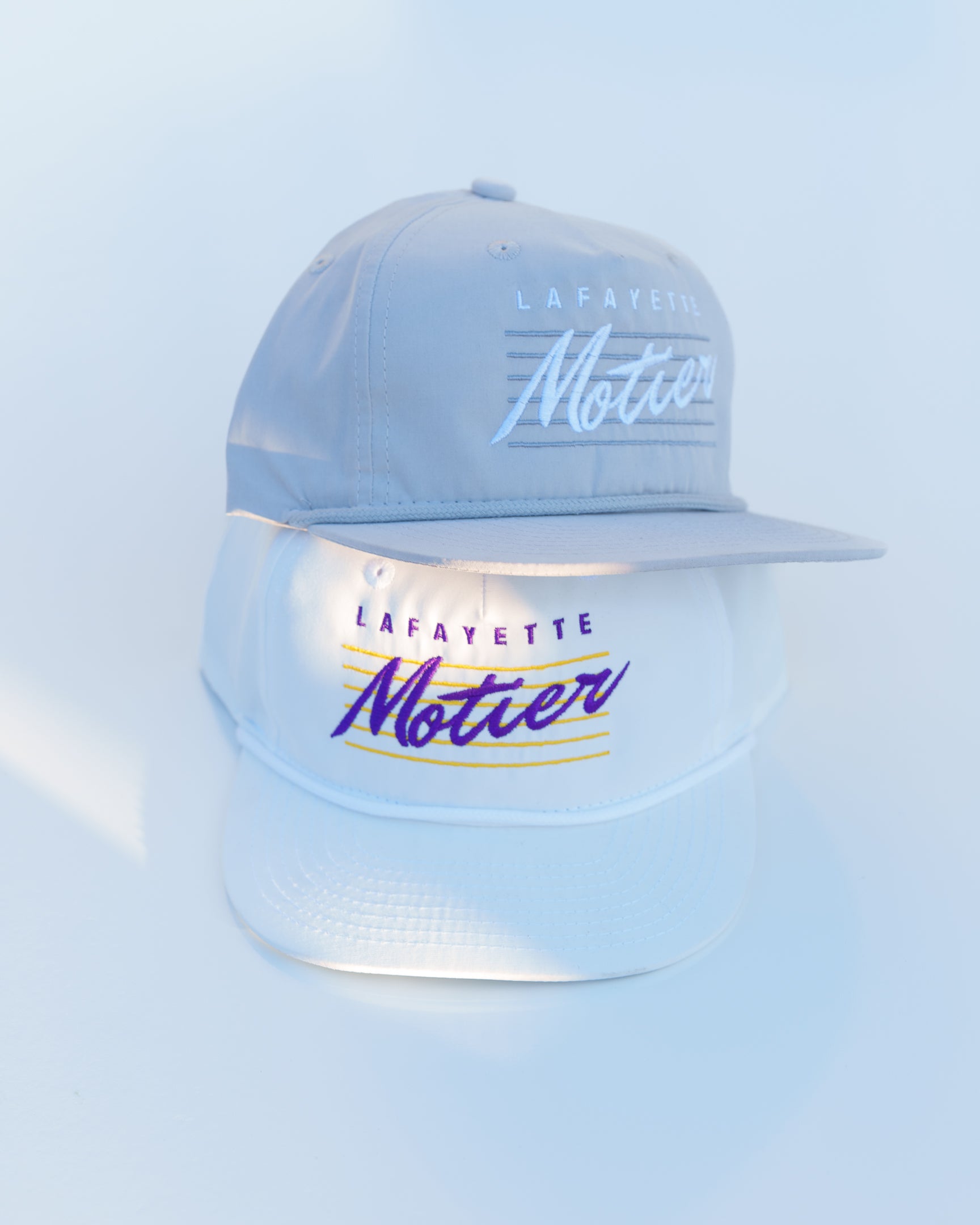 Retro Lafayette Roped Snapback (White/Purple) - Motier Lafayette 