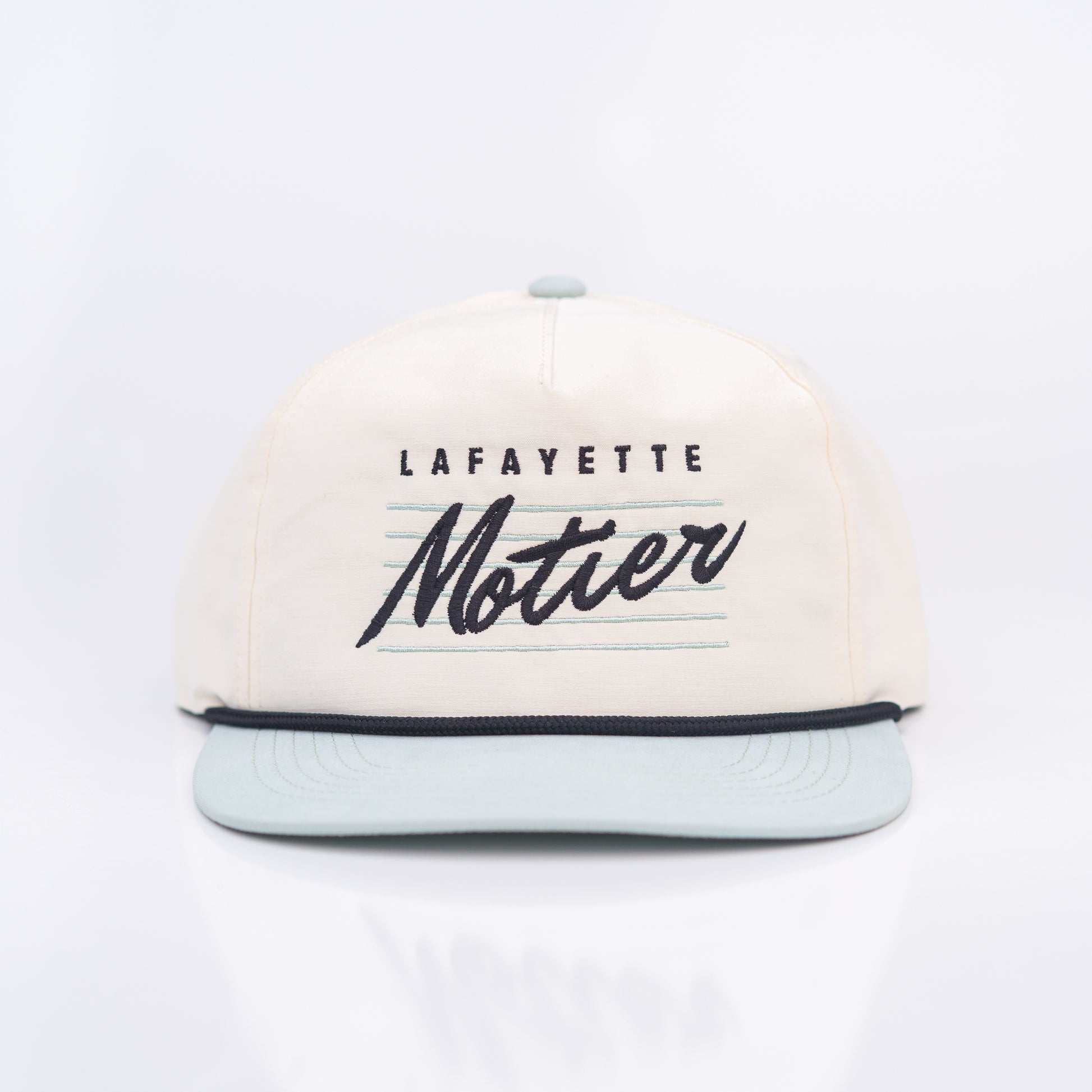 Retro Lafayette Roped Snapback (Off-White/Mint/Black) - Motier Lafayette 