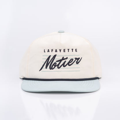 Retro Lafayette Roped Snapback (Off-White/Mint/Black) - Motier Lafayette 