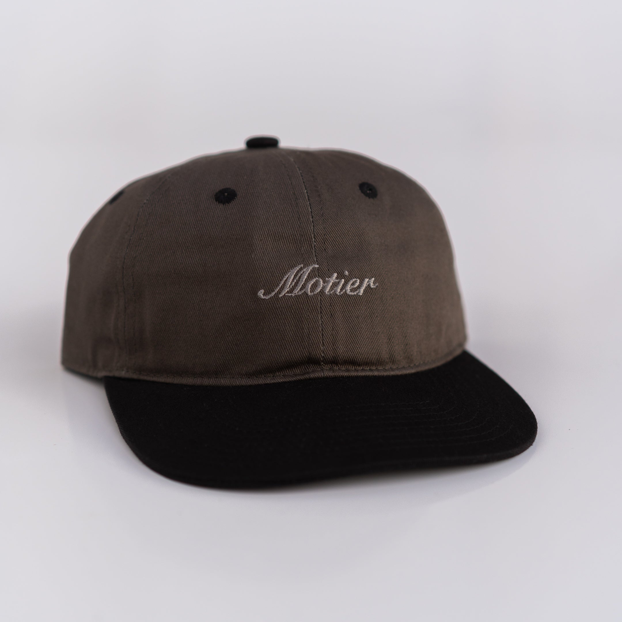 The Two Tone Script Strapback (Olive/Black) - Motier Lafayette 