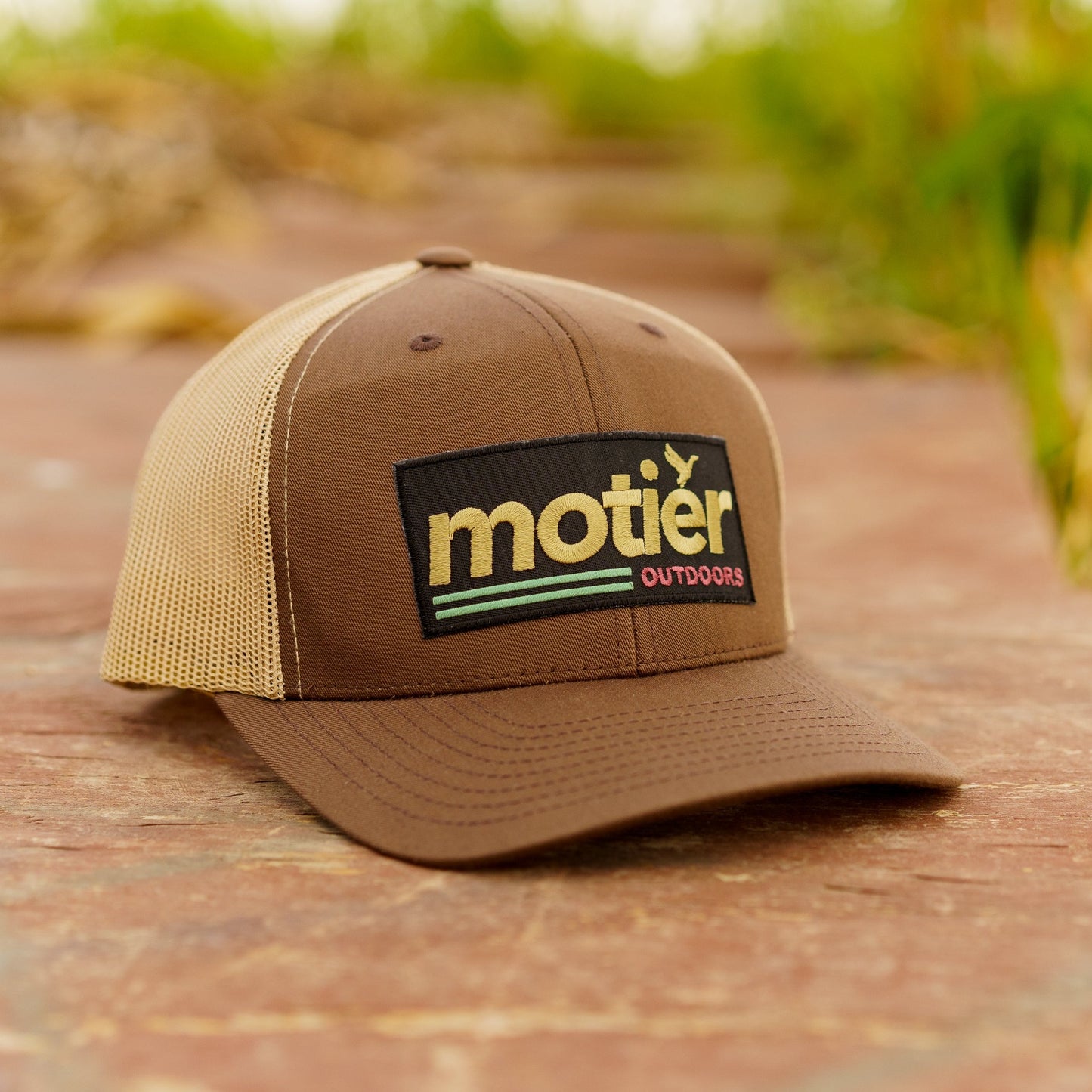 The Outdoors Meshback Patch Hat (Brown/Tan)