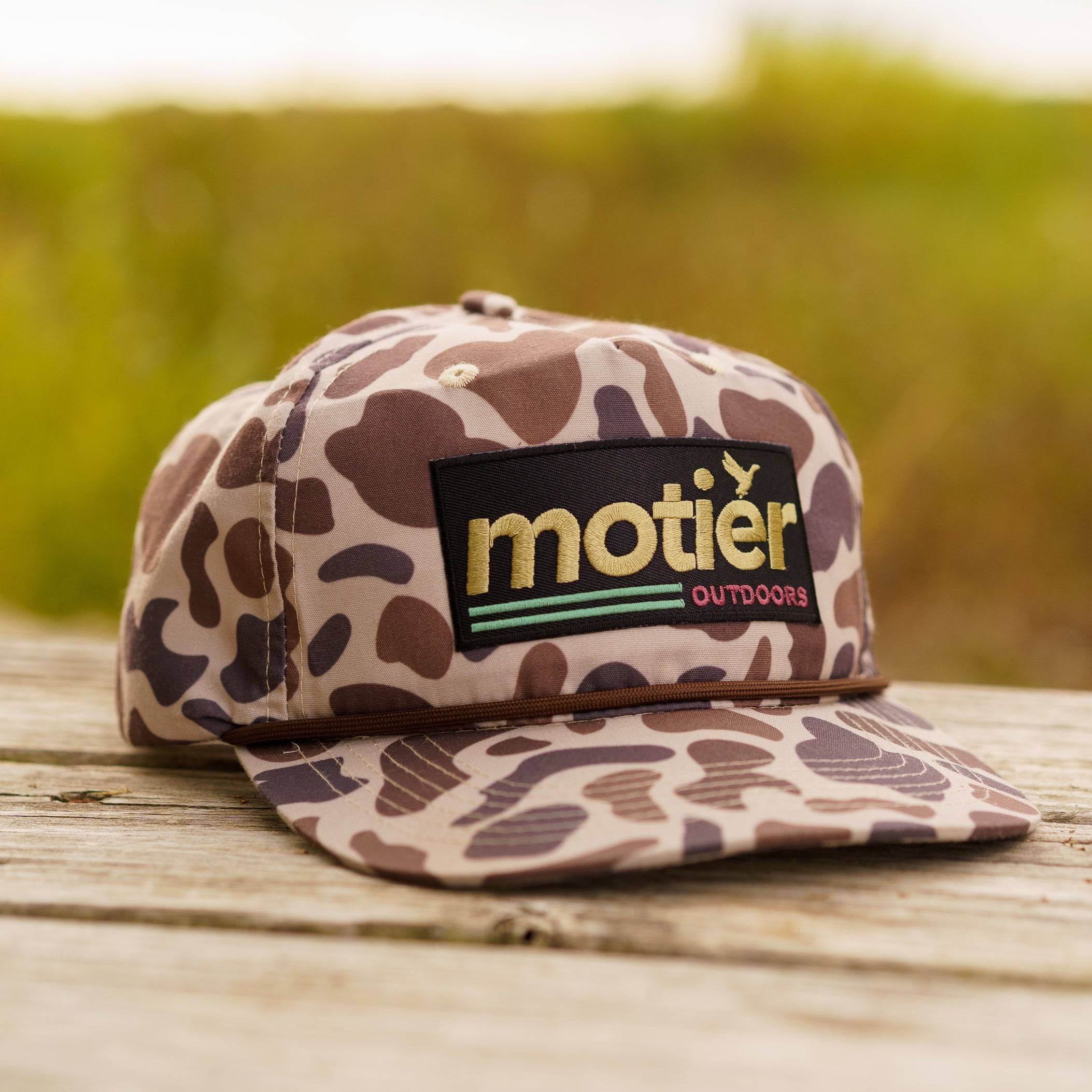 The Outdoors Camo Patch Hat (Brown Marsh) - Motier Lafayette 