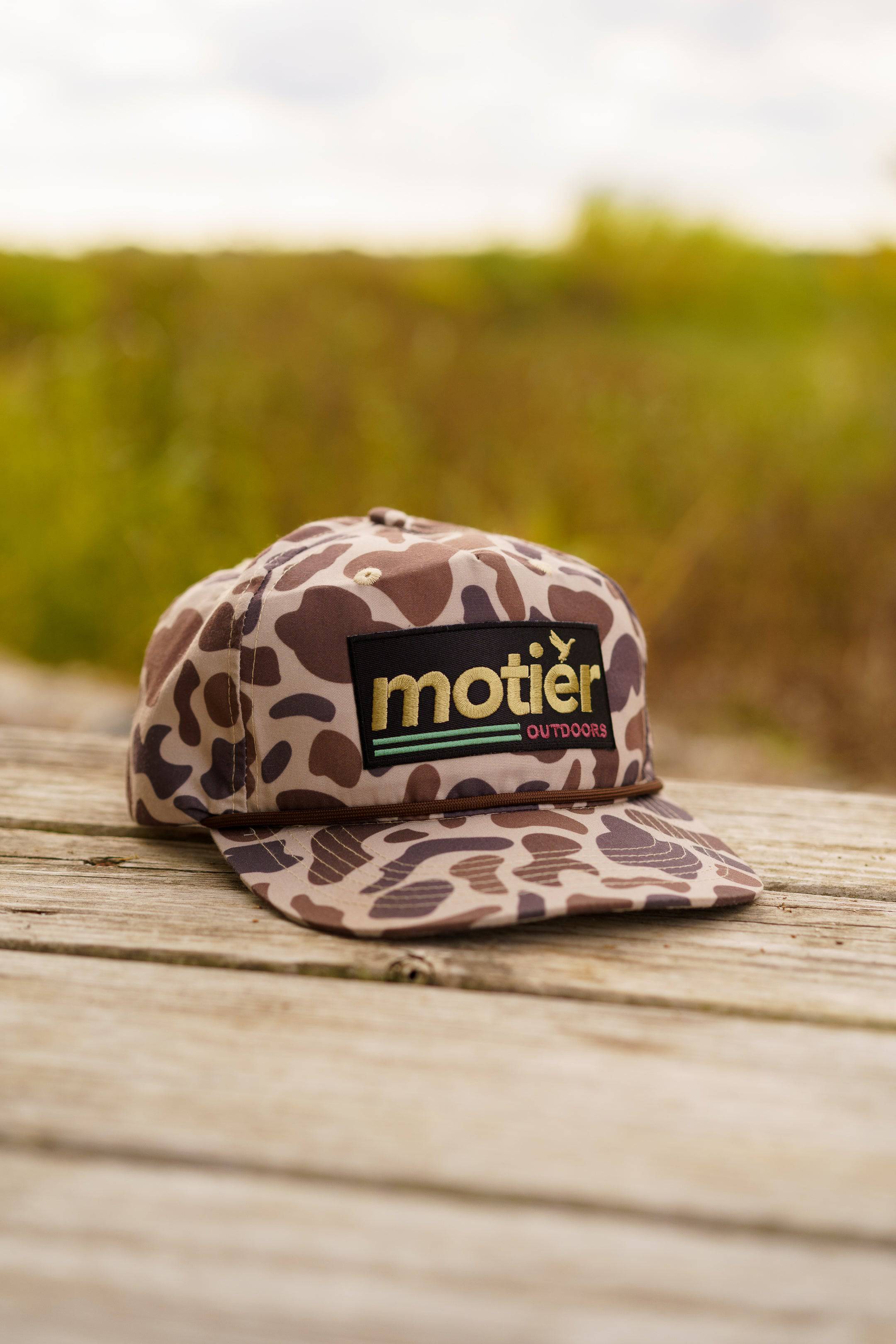 The Outdoors Camo Patch Hat (Brown Marsh) - Motier Lafayette 