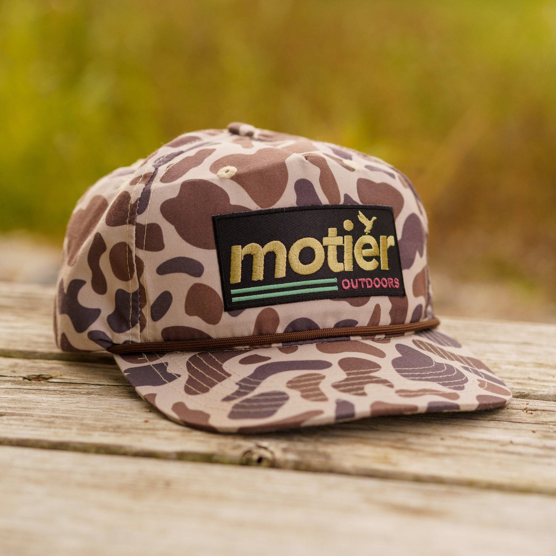 The Outdoors Camo Patch Hat (Brown Marsh) - Motier Lafayette 