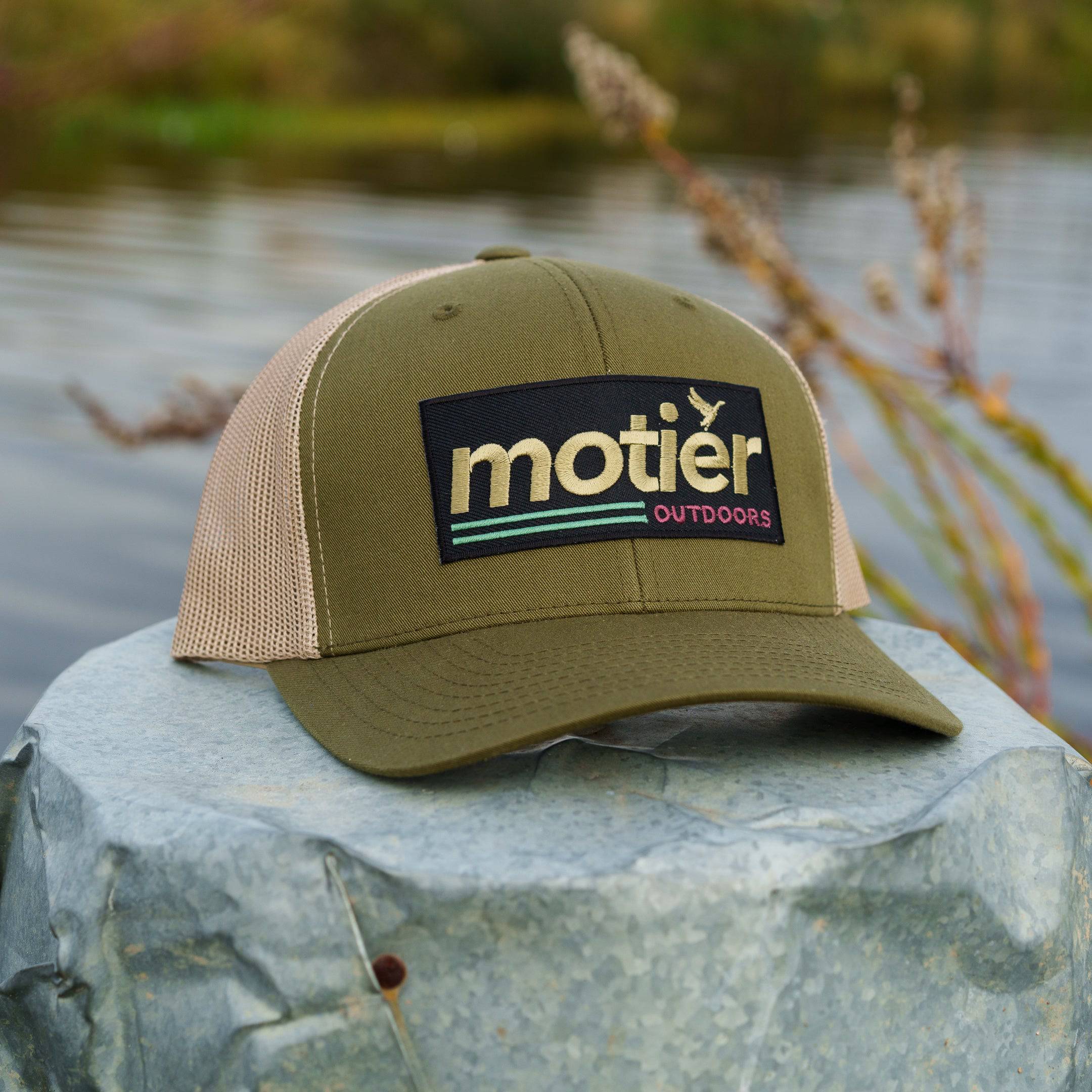The Outdoors Meshback Patch Hat (Moss/Tan) - Motier Lafayette 