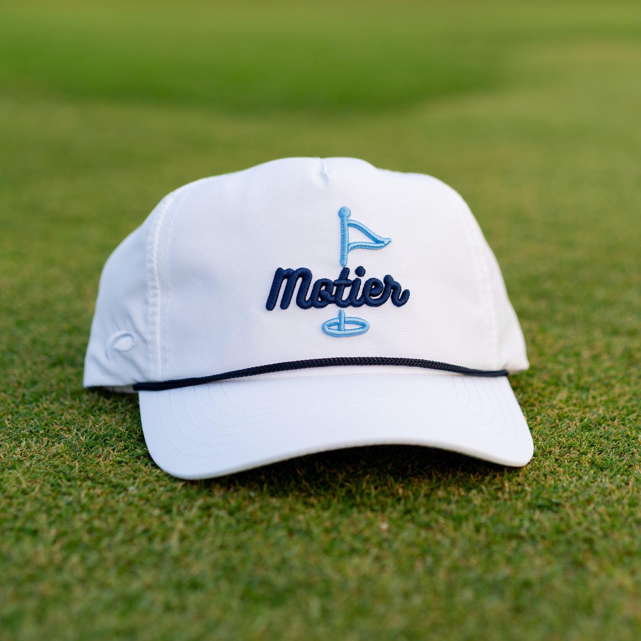 The Pin Roped Performance Snapback (White) - Motier Lafayette 
