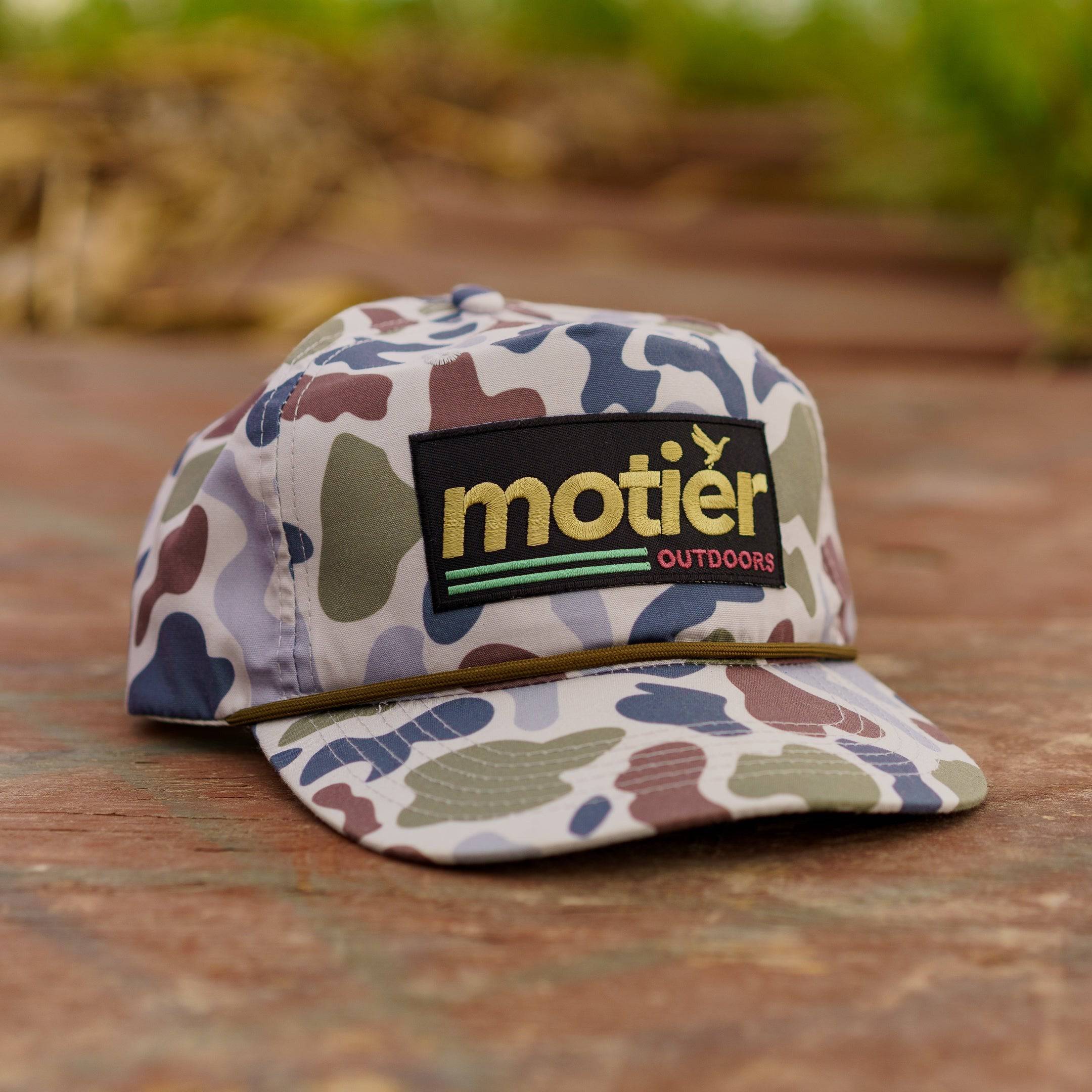 The Outdoors Camo Patch Hat (Cool Brackish) - Motier Lafayette 