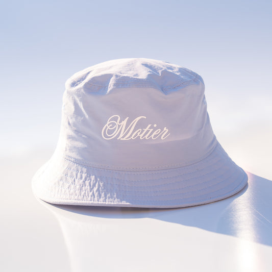 Grand Script Nylon Bucket Hat (Pastel Blue)