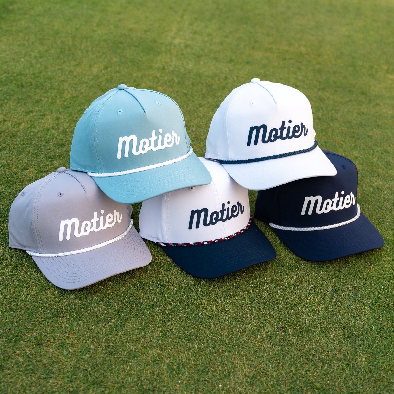 The Tour Roped Performance Snapback (White/Navy) - Motier Lafayette 