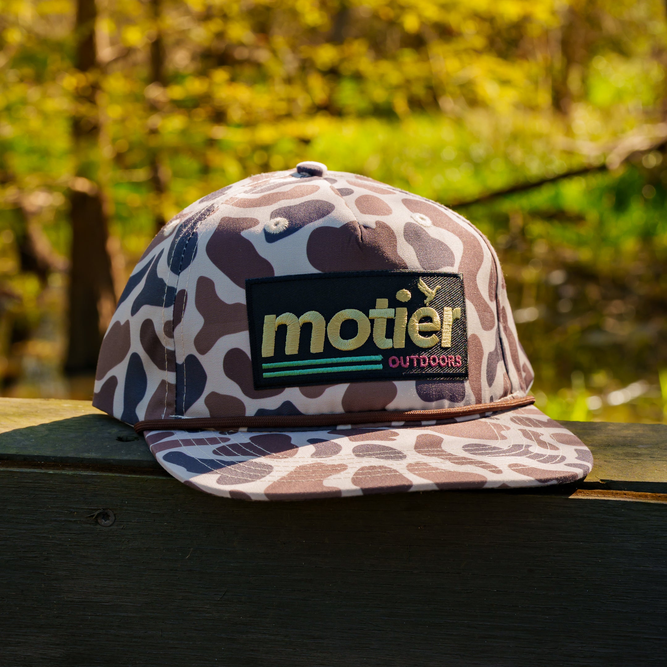 The Youth Outdoors Camo Patch Hat (Brown Marsh)