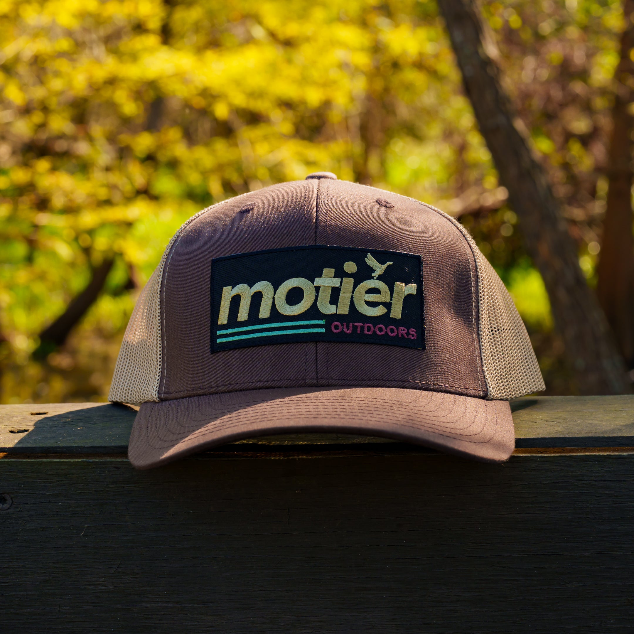 The Outdoors Meshback Patch Hat (Brown/Tan)