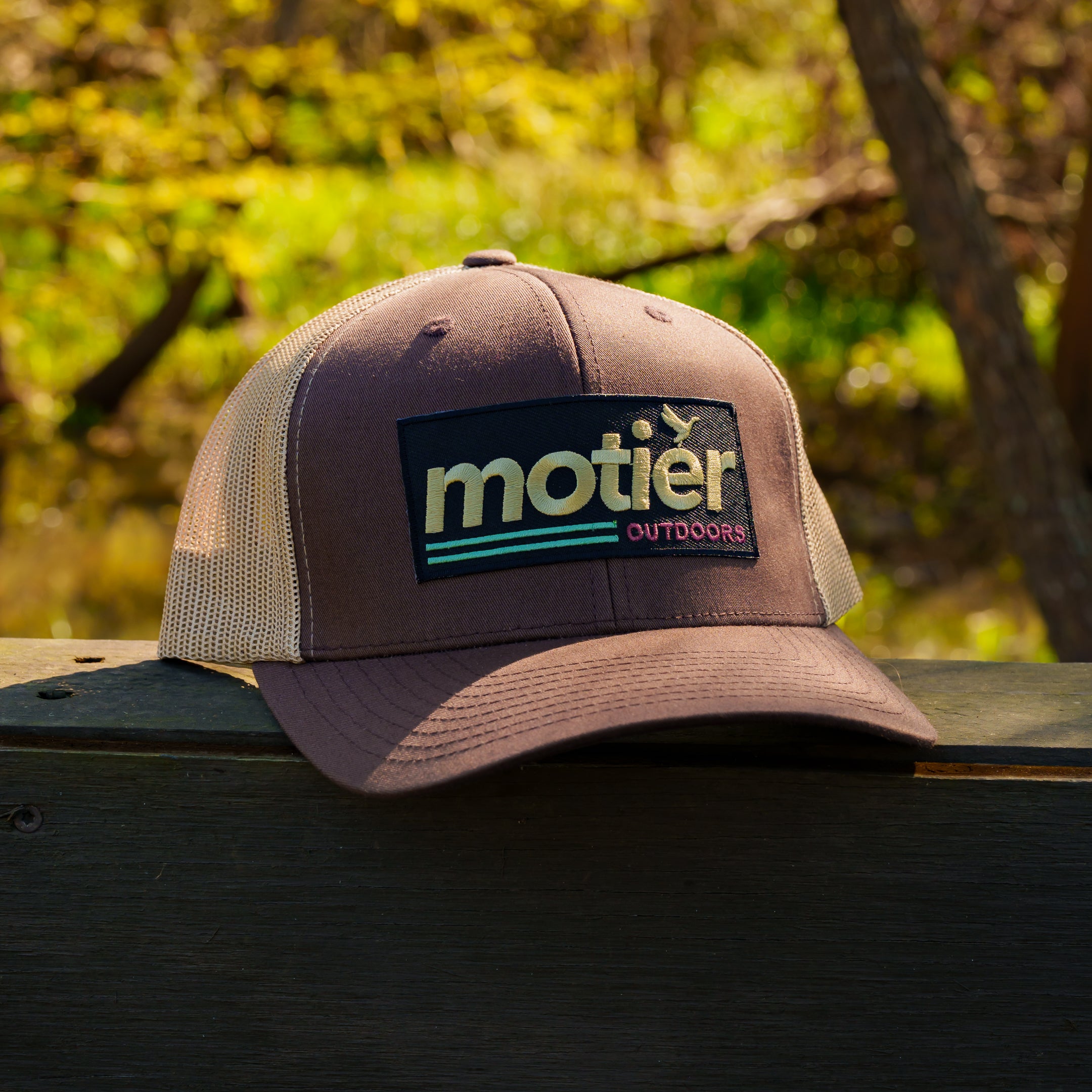 The Outdoors Meshback Patch Hat (Brown/Tan)