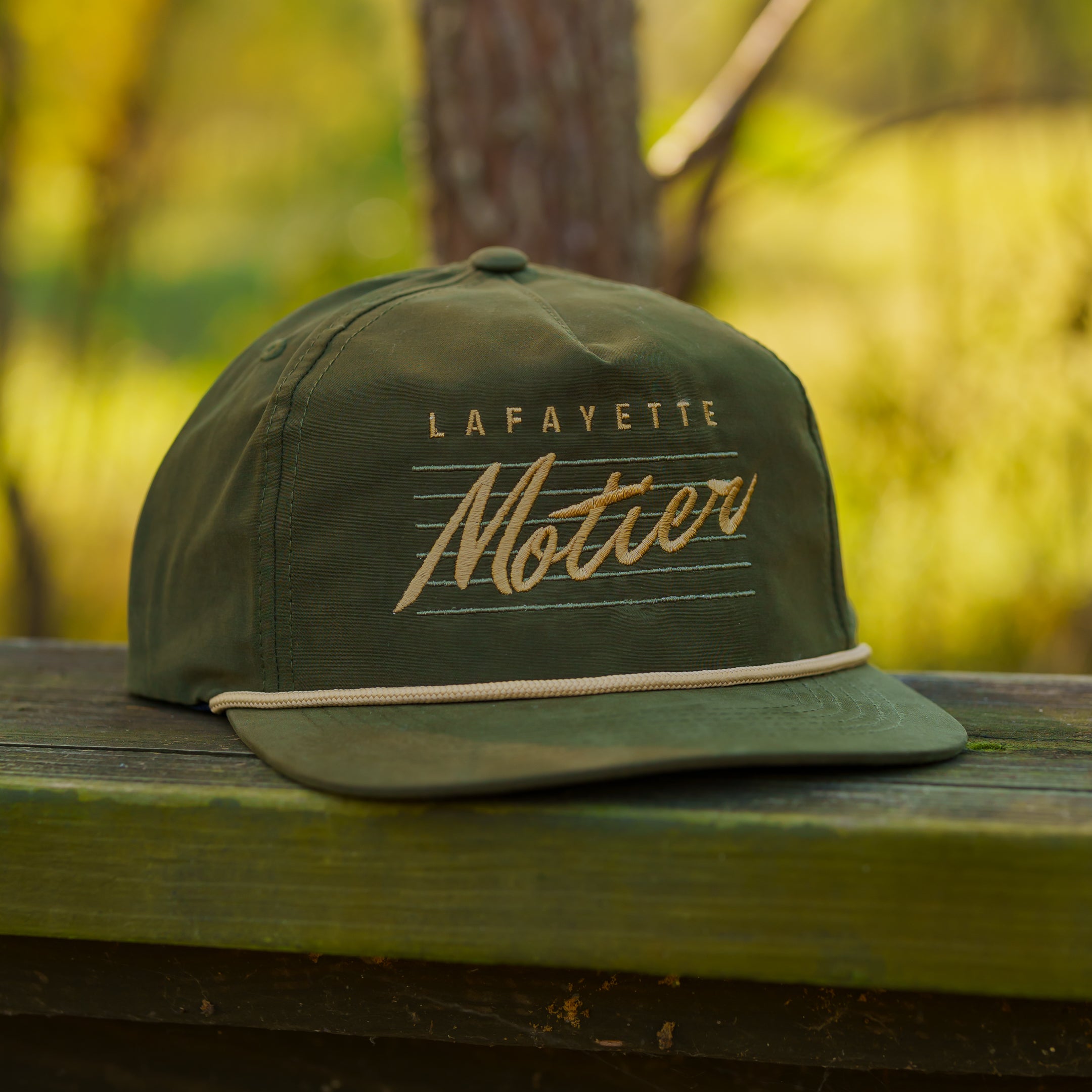 The Outdoors Retro Roped Snapback (Olive)