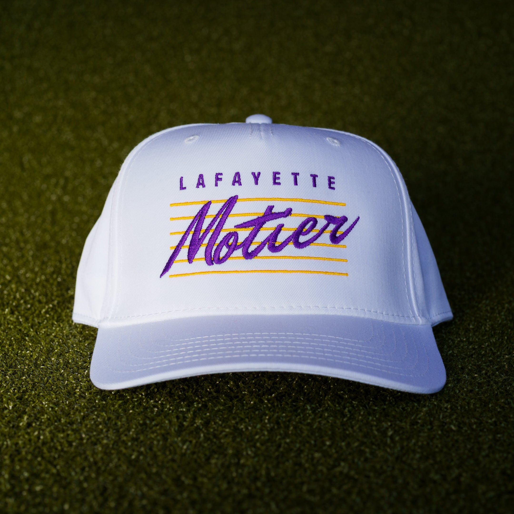 Retro Lafayette Snapback (White/Purple/Gold) - Motier Lafayette 