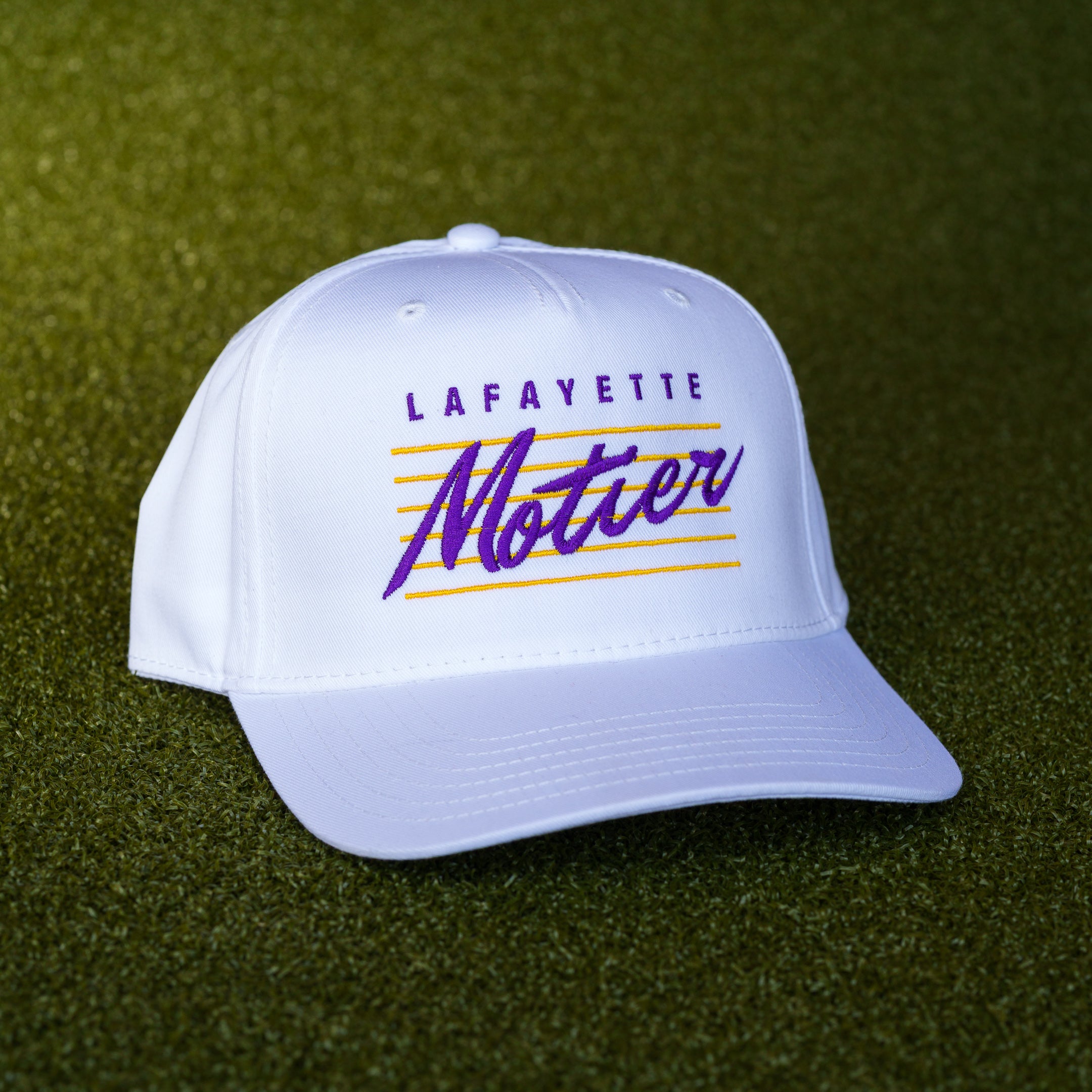 Retro Lafayette Snapback (White/Purple/Gold) - Motier Lafayette 