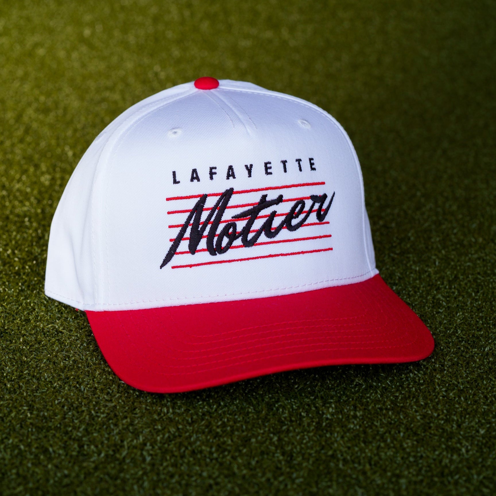 Retro Lafayette Snapback (White/Red) - Motier Lafayette 