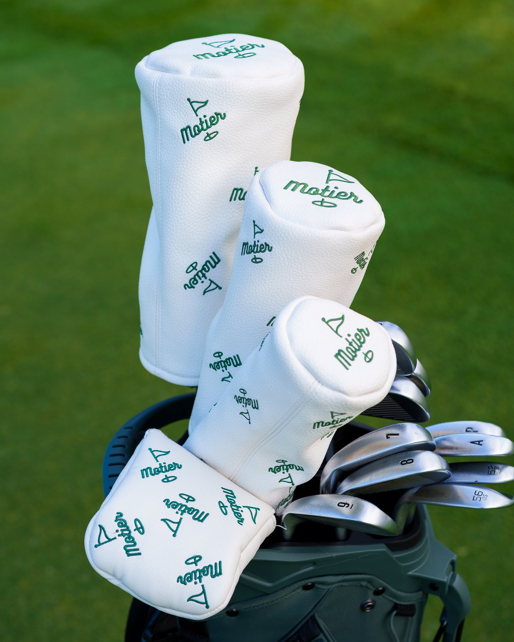 The Motier Pin Barrel Headcover White Combo Pack (3 for 1) - Motier Lafayette 