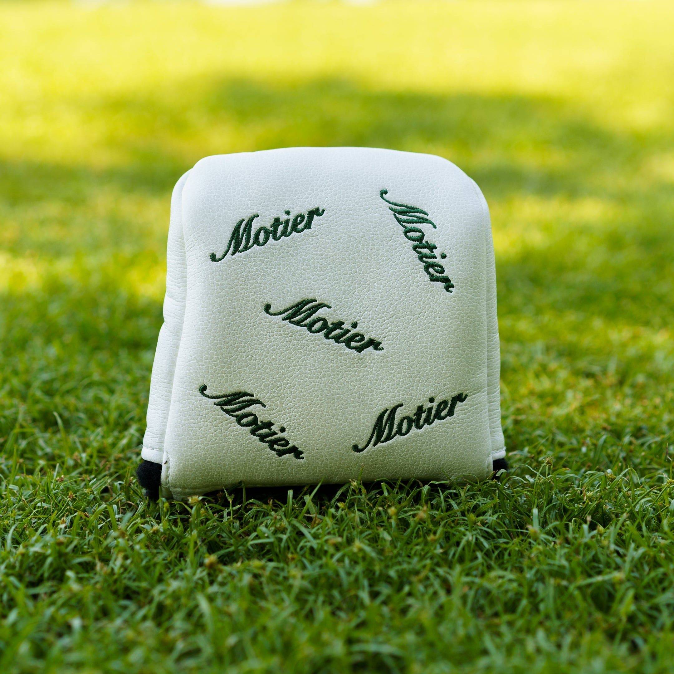 Motier Script Mallet Putter Headcover (White) - Motier Lafayette 