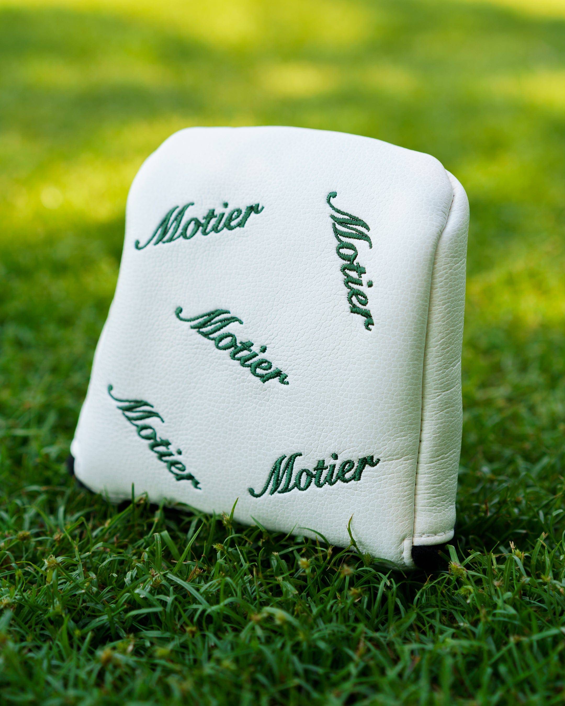 Motier Script Mallet Putter Headcover (White) - Motier Lafayette 
