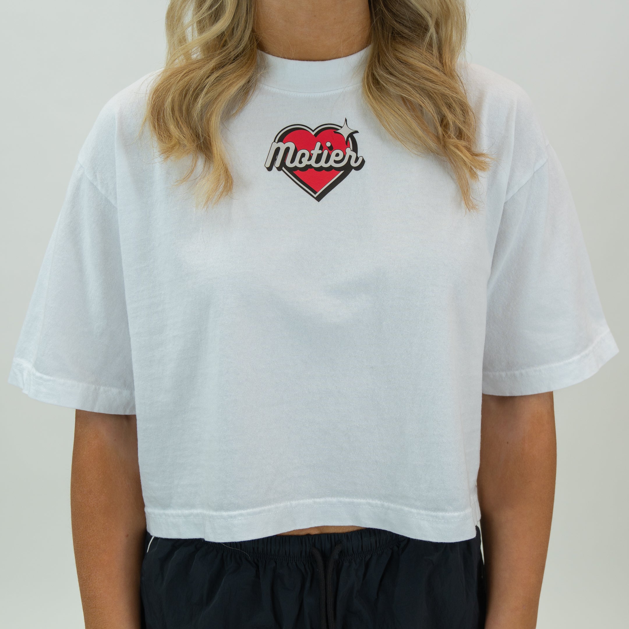 The Blush Oversized Luxe Crop (White) - Motier Lafayette 
