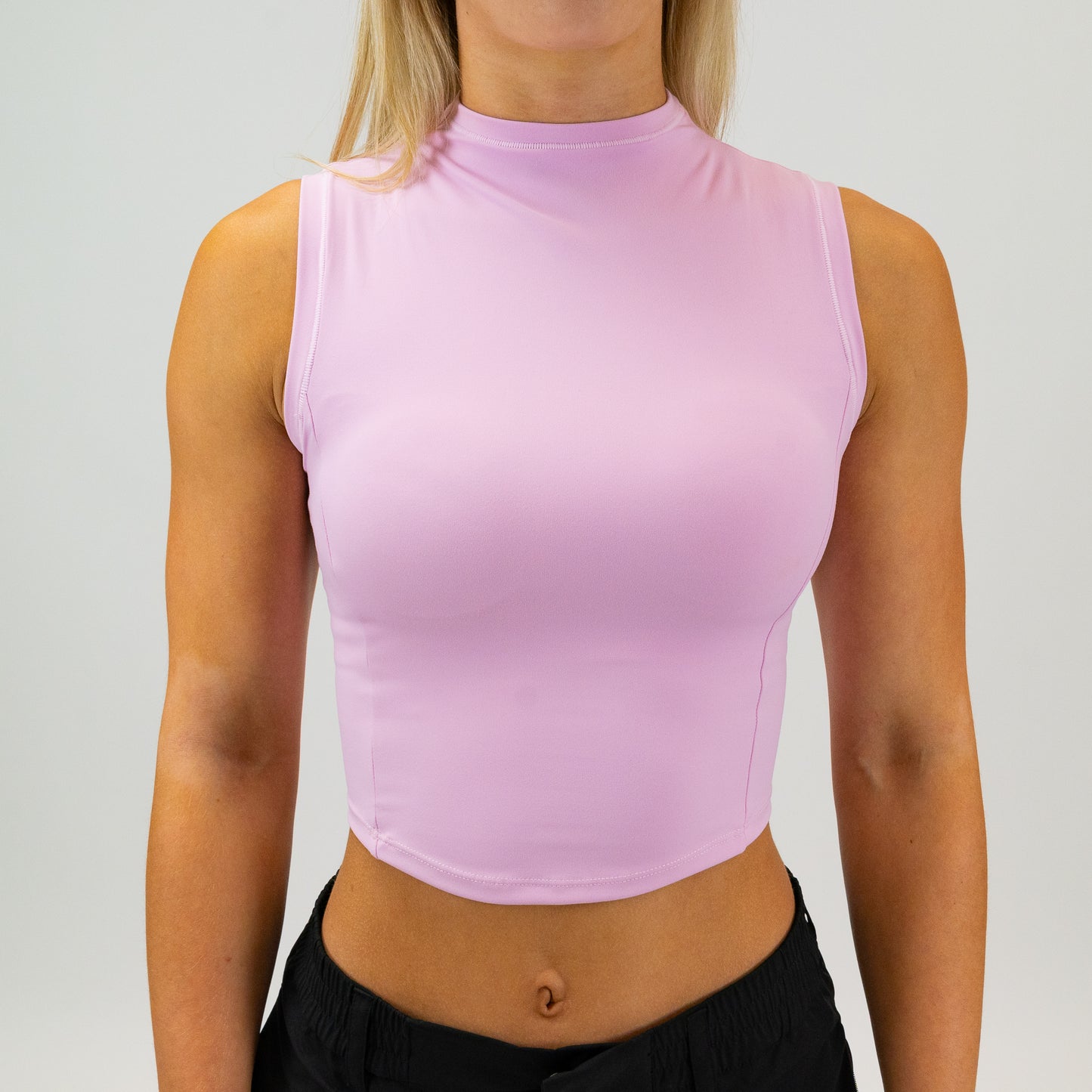 High Collar Elevate Tank (Pink) - Motier Lafayette 