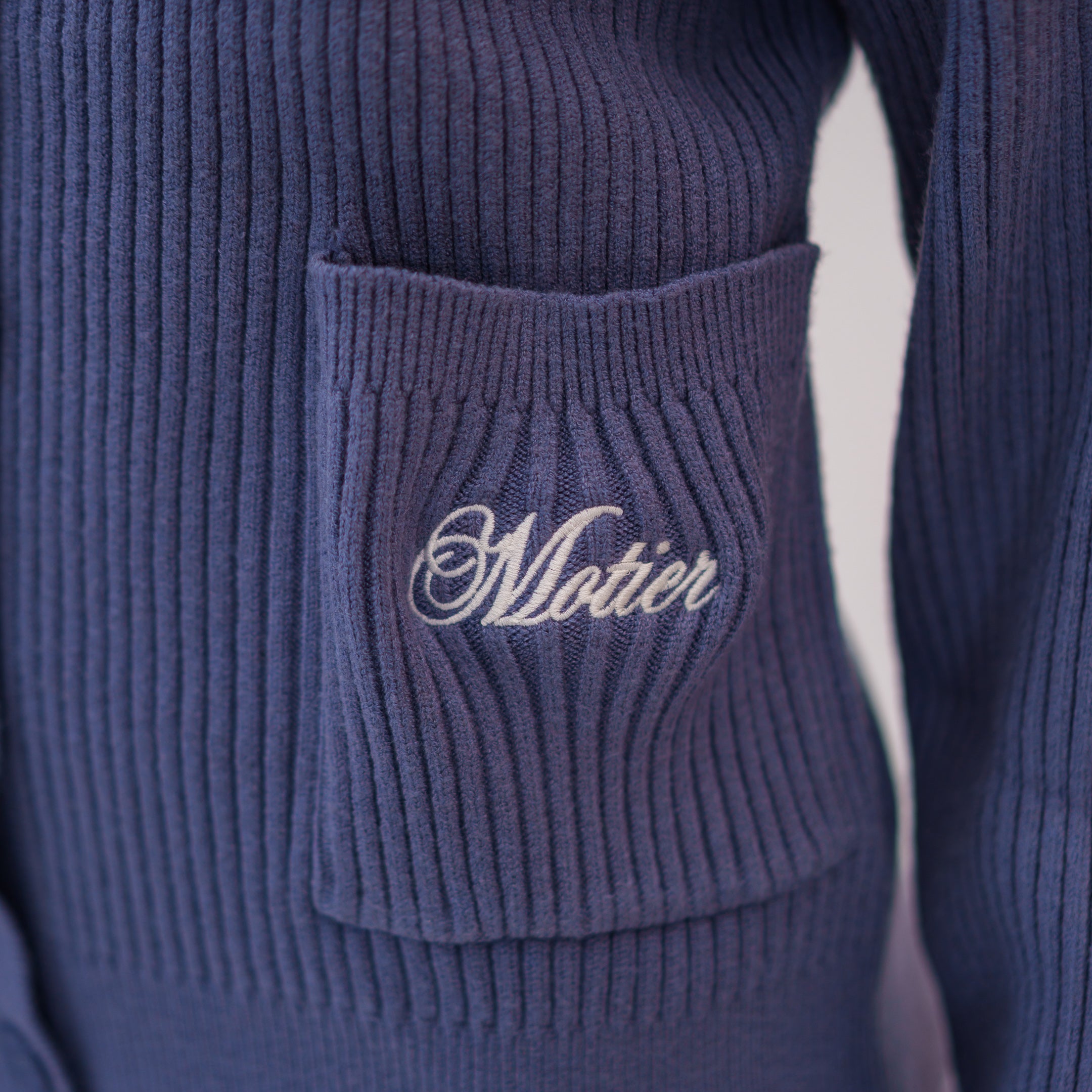 Grand Script Knit Cardigan Set (Vintage Navy)